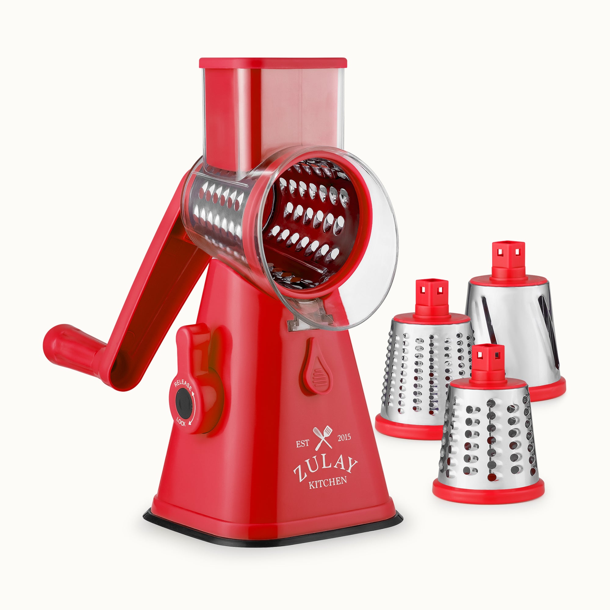Zulay Kitchen Rotary Cheese Grater- Cherry Red by Zulay Kitchen