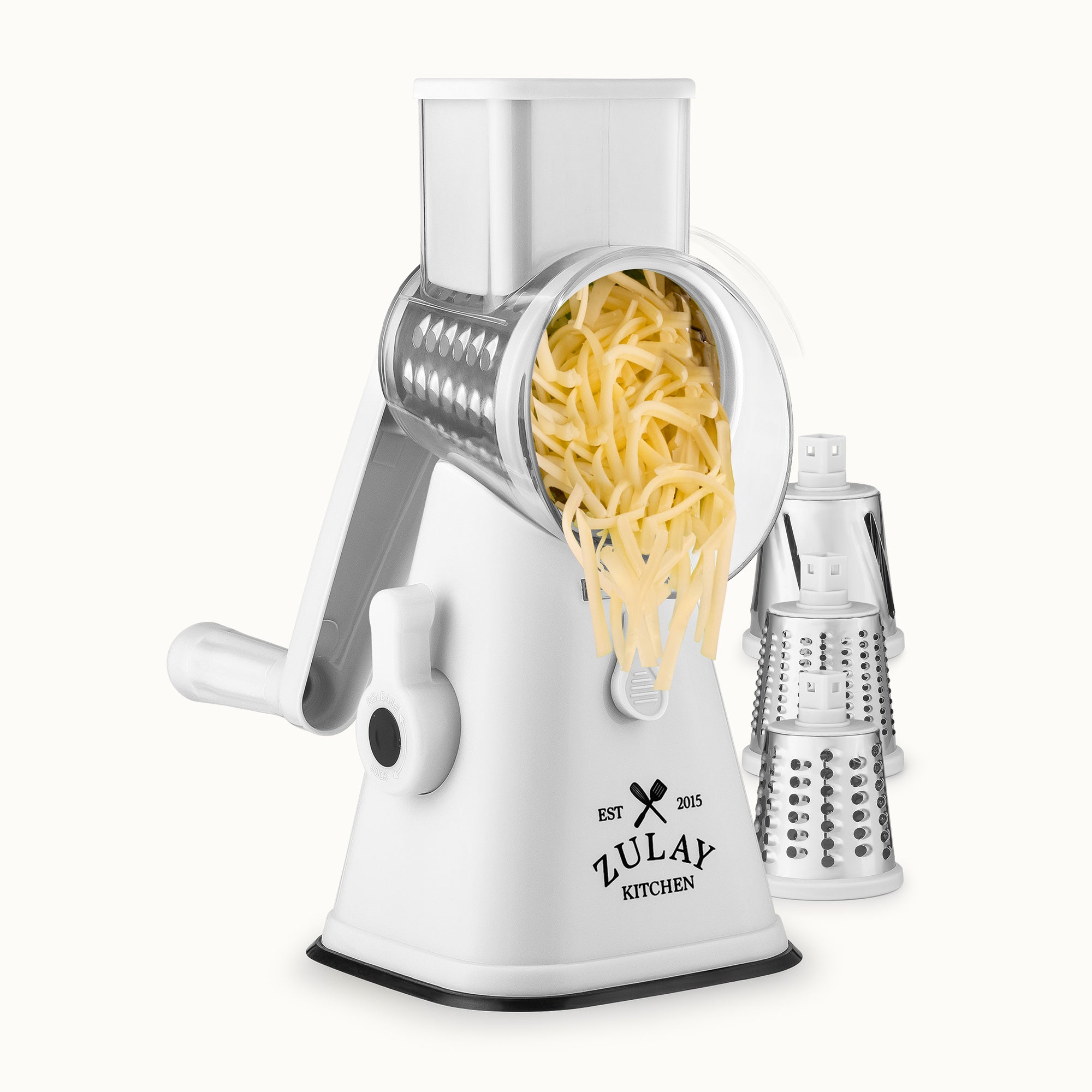 Zulay Kitchen Rotary Cheese Grater- White by Zulay Kitchen