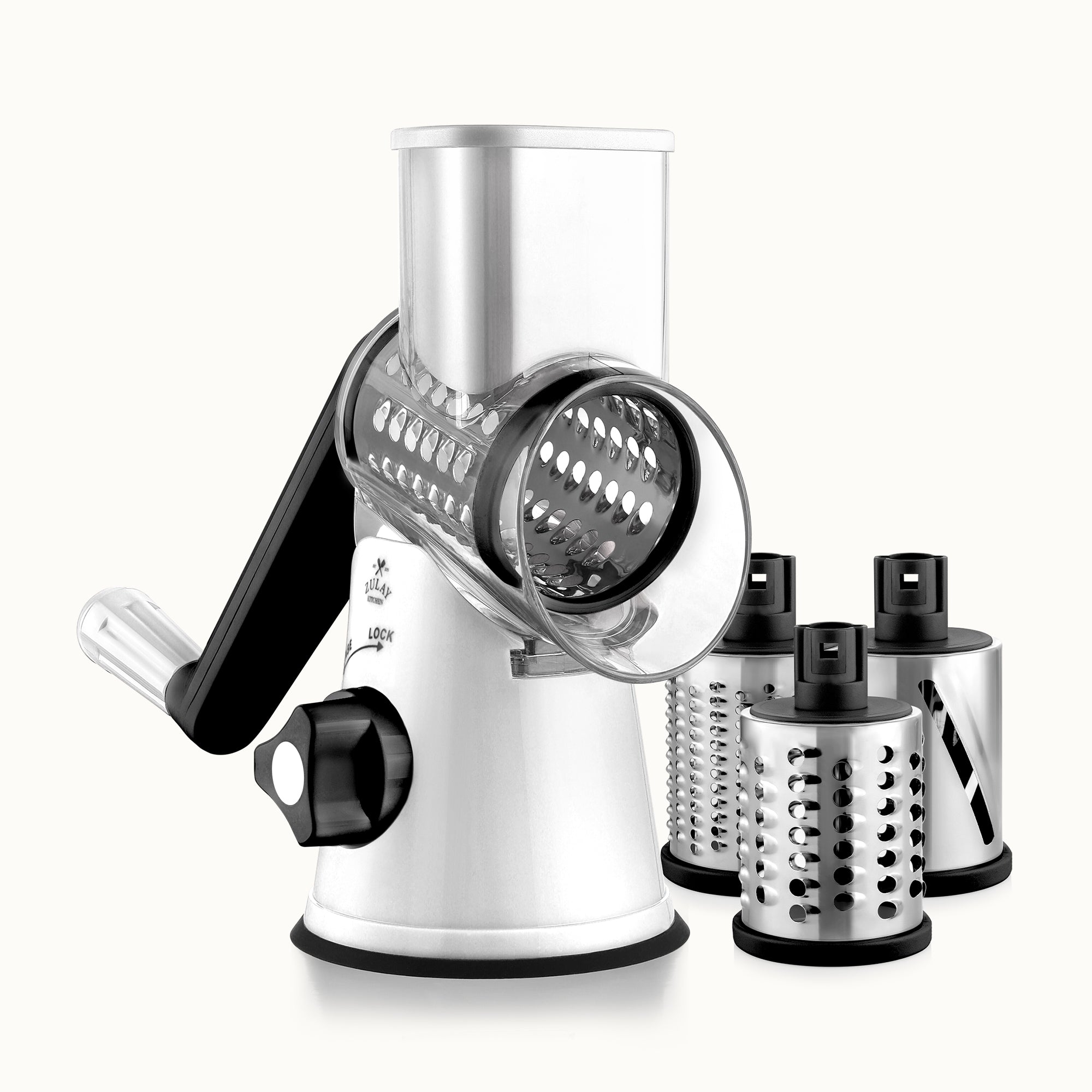 Zulay Kitchen Rotary Cheese Grater - Deluxe White by Zulay Kitchen