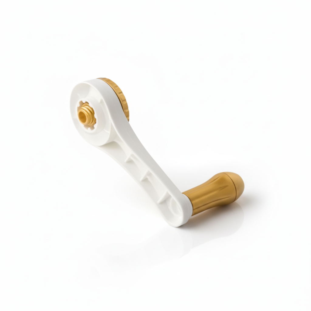 Rotary Cheese Grater 5 Blade Handle (White and Gold) - Replacement Part - Zulay Kitchen