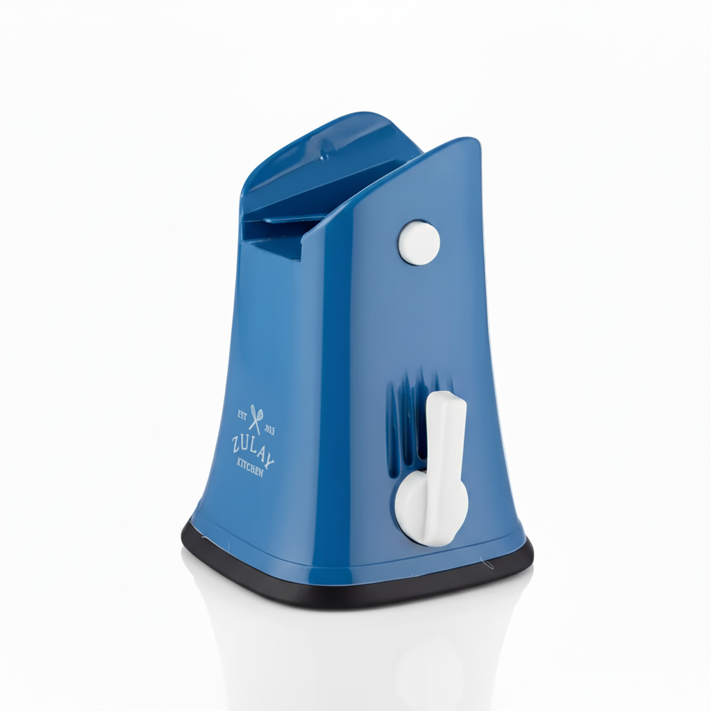 Rotary Cheese Grater 5 Blades - Base (White and Blue) - Replacement Part - Zulay Kitchen