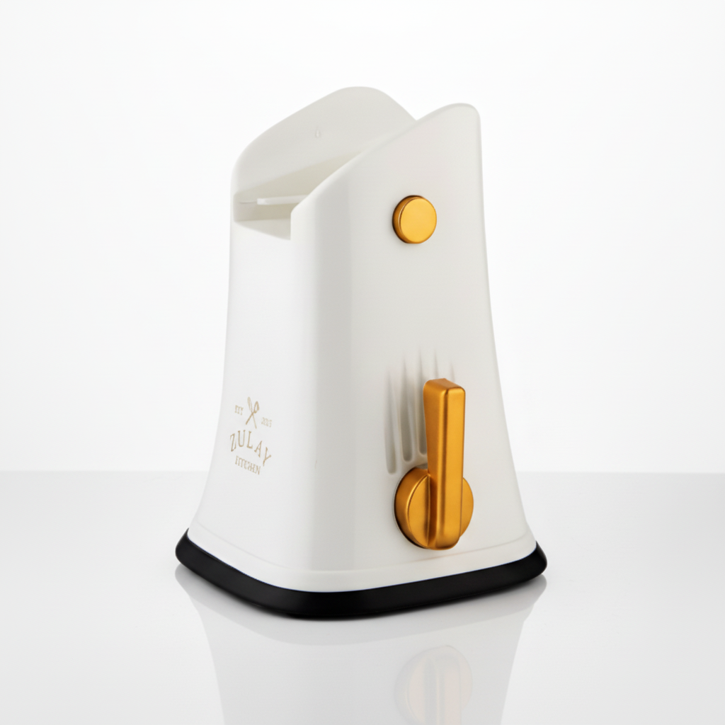 Rotary Cheese Grater 5 Blades - Base (White and Gold) - Replacement Part - Zulay Kitchen