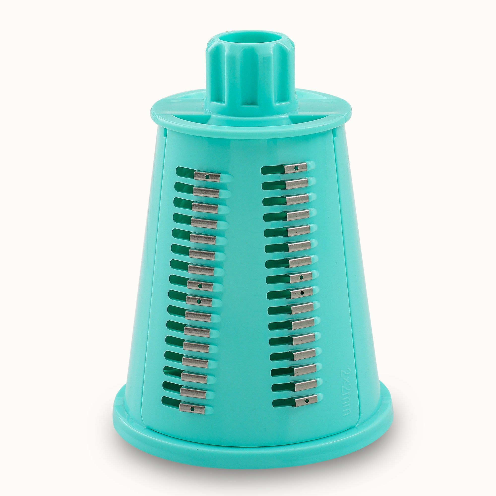 Rotary Cheese Grater 5 Blade Fine Julienne Blade Teal