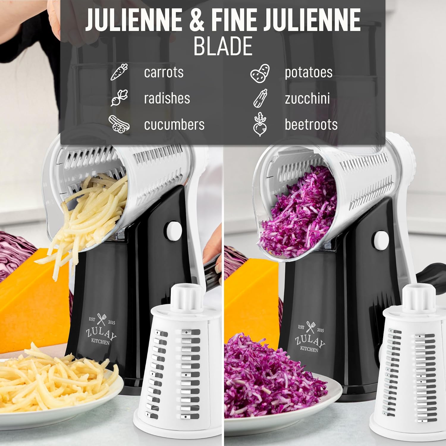 Interchangeable Stainless Steel Julienne Blade by Zulay Kitchen