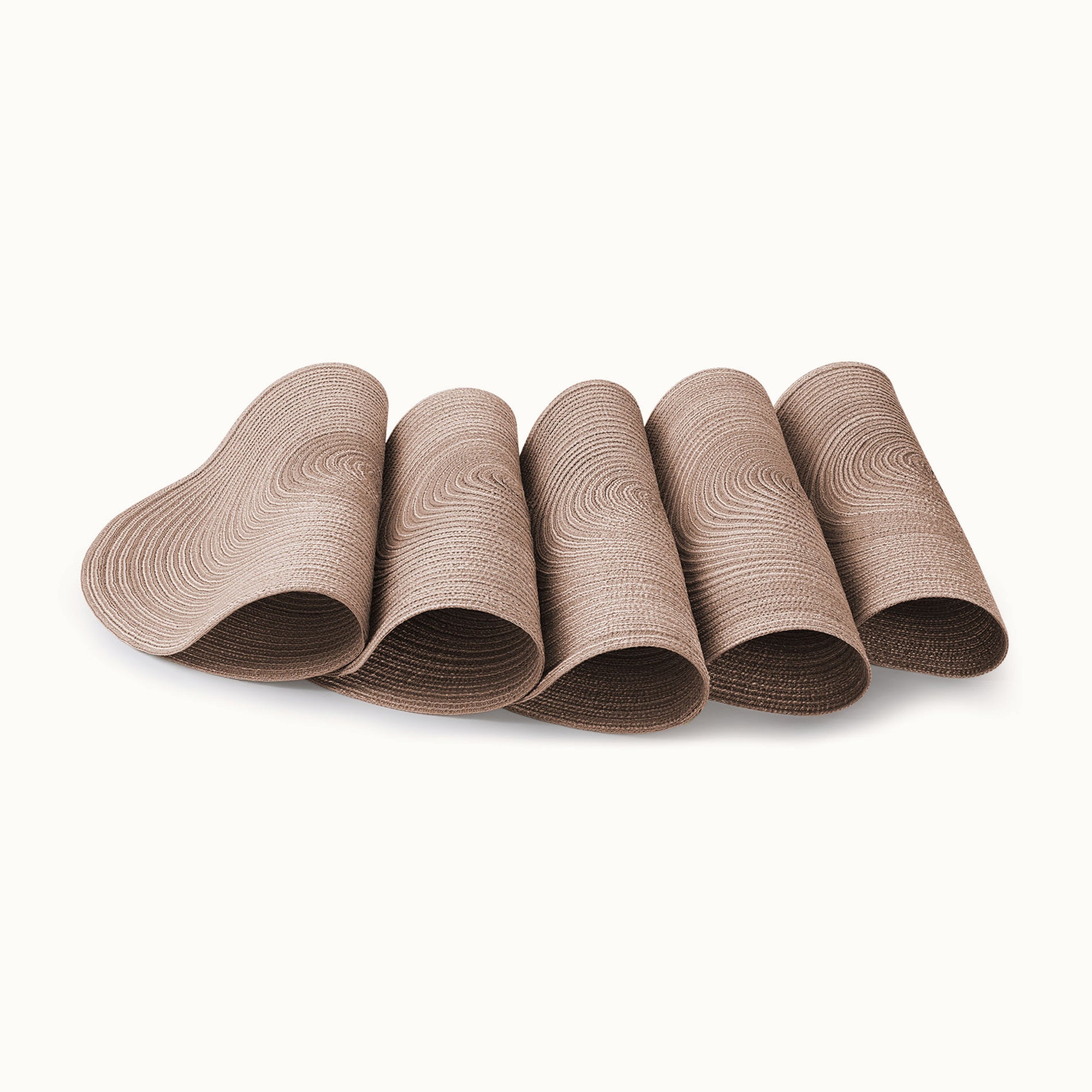 Round Braided Placemats - Set of 6 Brown by Zulay Kitchen
