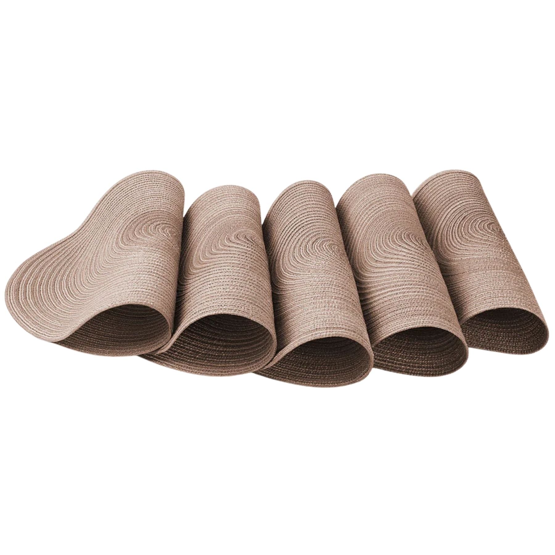 Round Braided Placemats - Set of 6 Brown by Zulay Kitchen