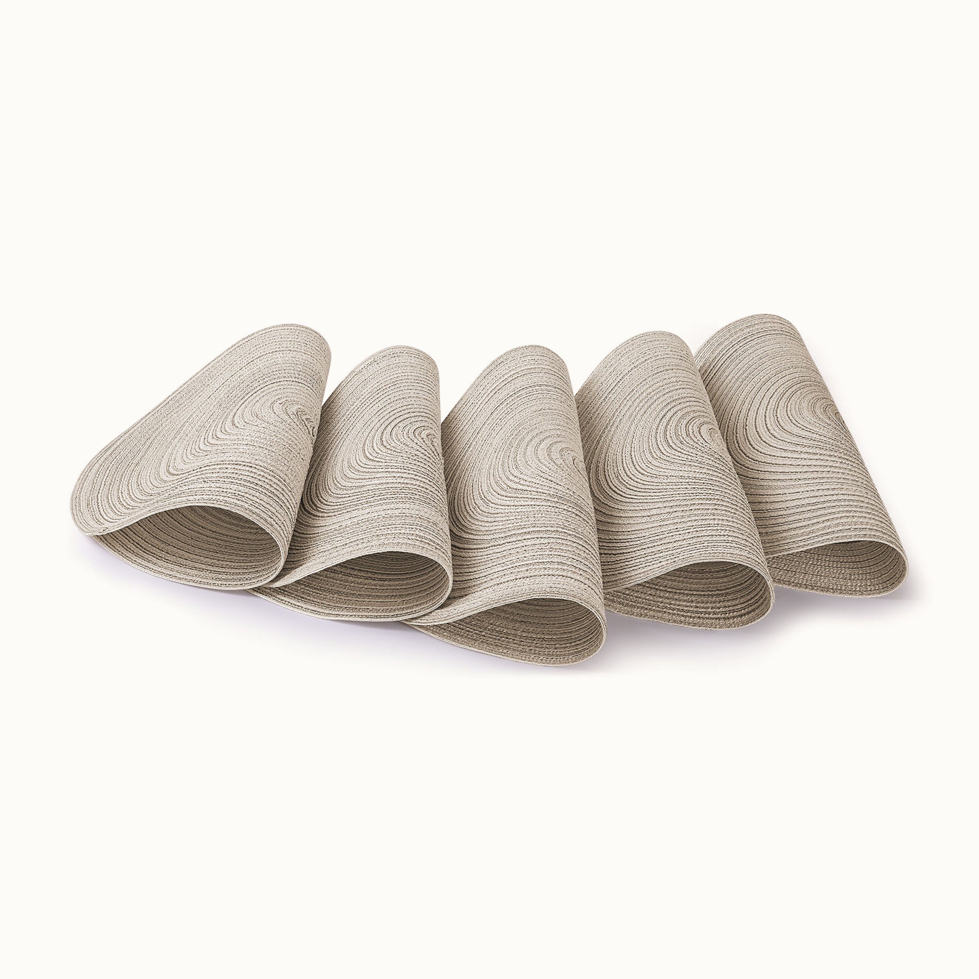Round Braided Placemats - Set of 6 Beige by Zulay Kitchen