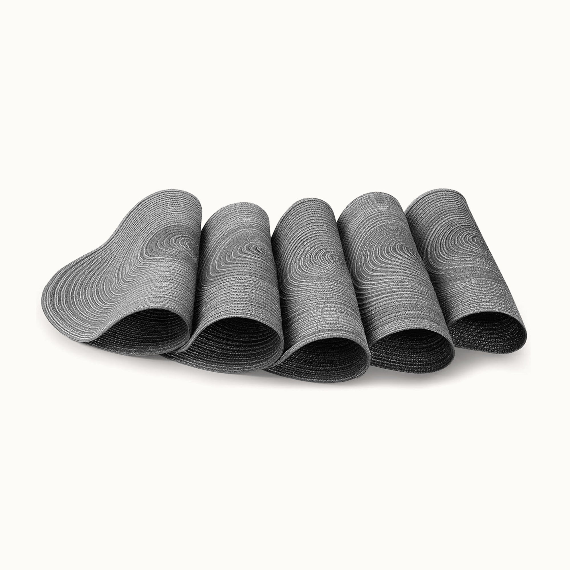 Round Braided Placemats - Set of 6 Gray by Zulay Kitchen