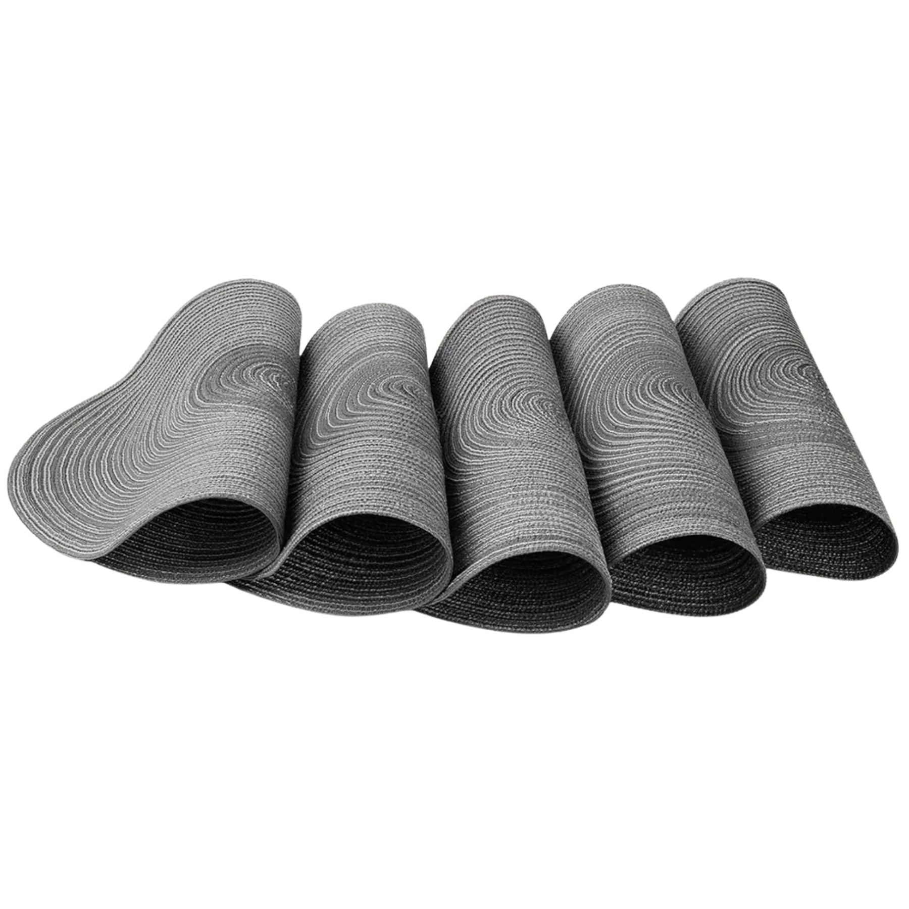 Round Braided Placemats - Set of 6 Gray by Zulay Kitchen