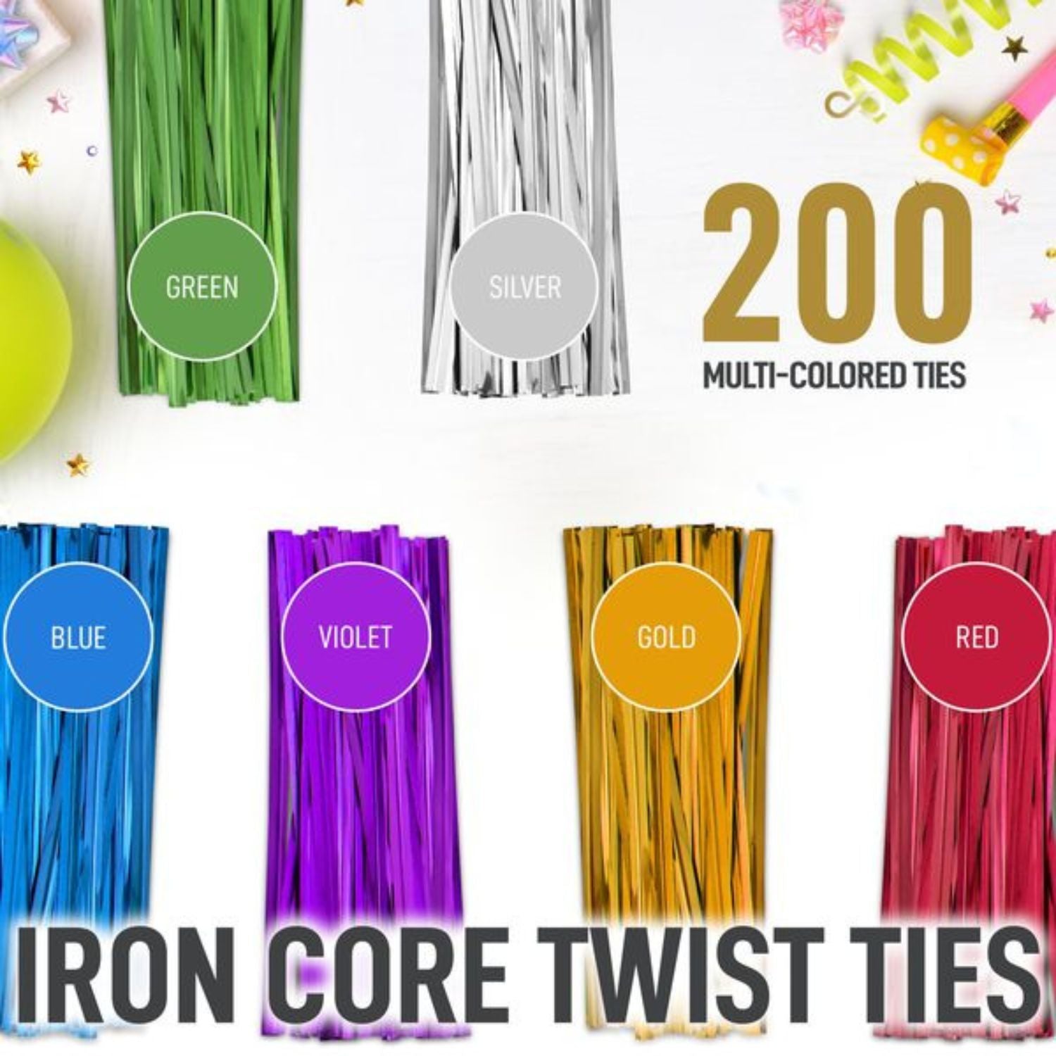 Candy Treat Cellophane Bags With Iron Twist Ties by Zulay Kitchen