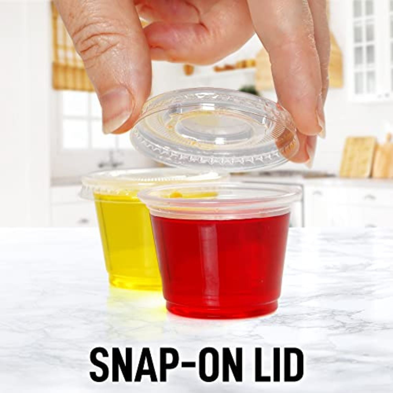 Clear Condiment Cups with Snap On Lids by Zulay Home