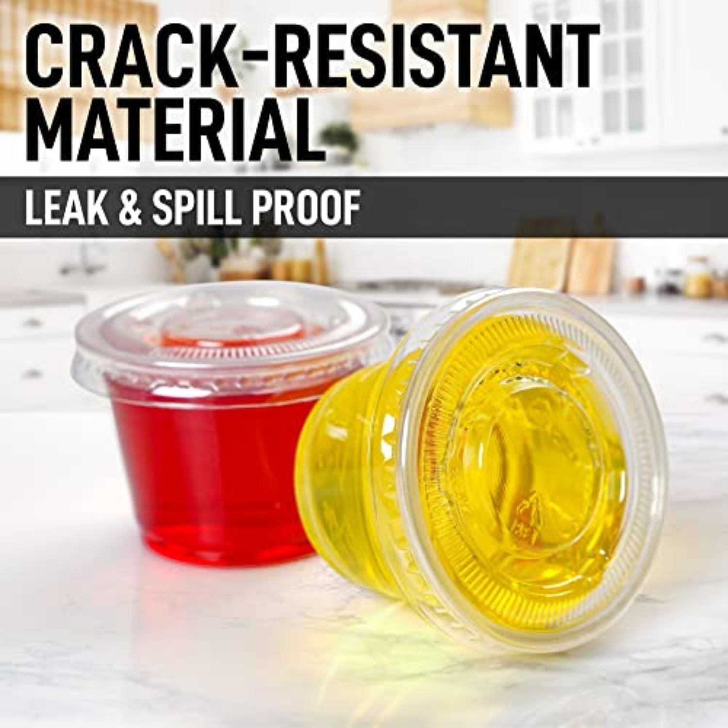 Simple Craft Clear Condiment Cups with Lids - Zulay Kitchen