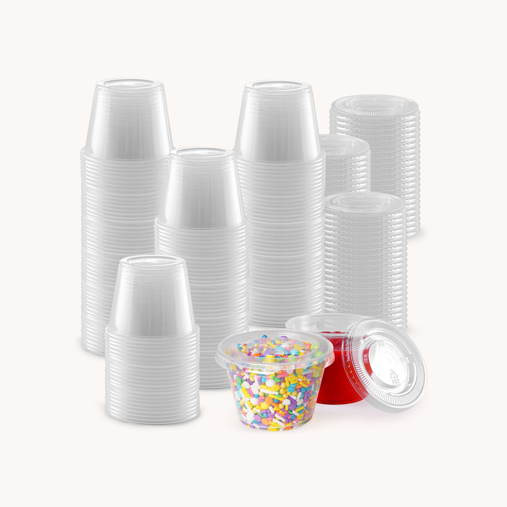 Clear Condiment Cups with Lids - 4 oz 100 Pack by Zulay Kitchen
