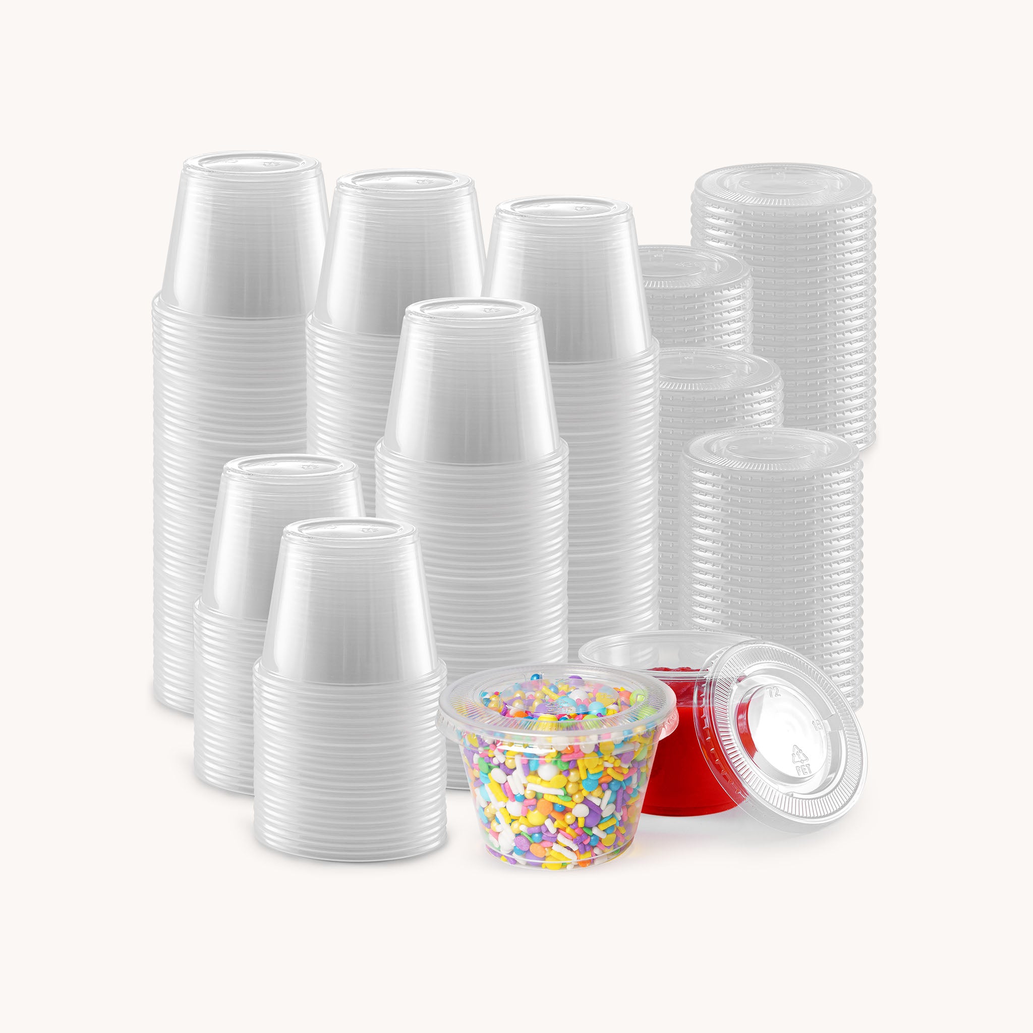 Clear Condiment Cups with Lids - 4 oz 200 Pack by Zulay Kitchen