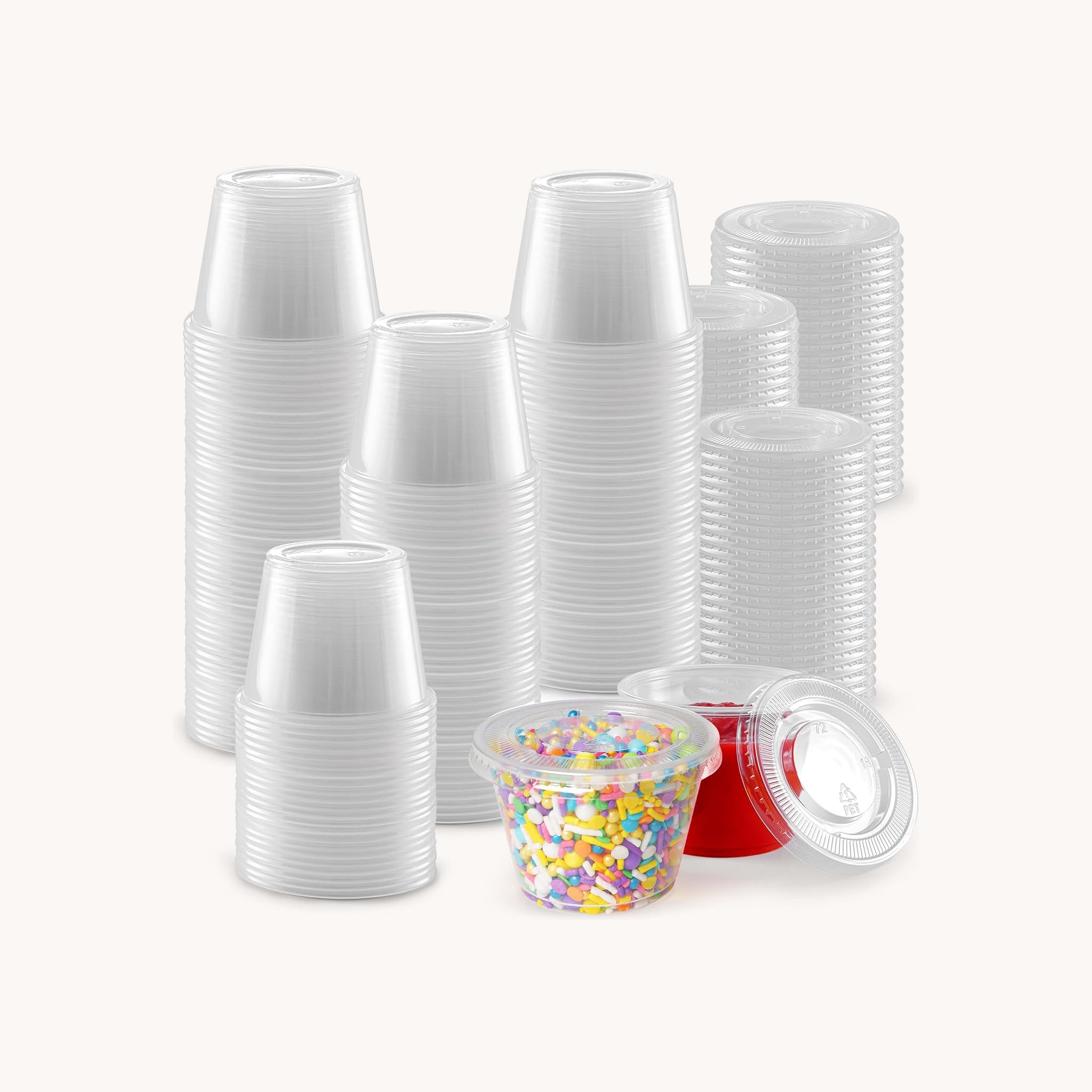 Simple Craft Clear Condiment Cups with Lids 1oz 200 Pack by Zulay Kitchen