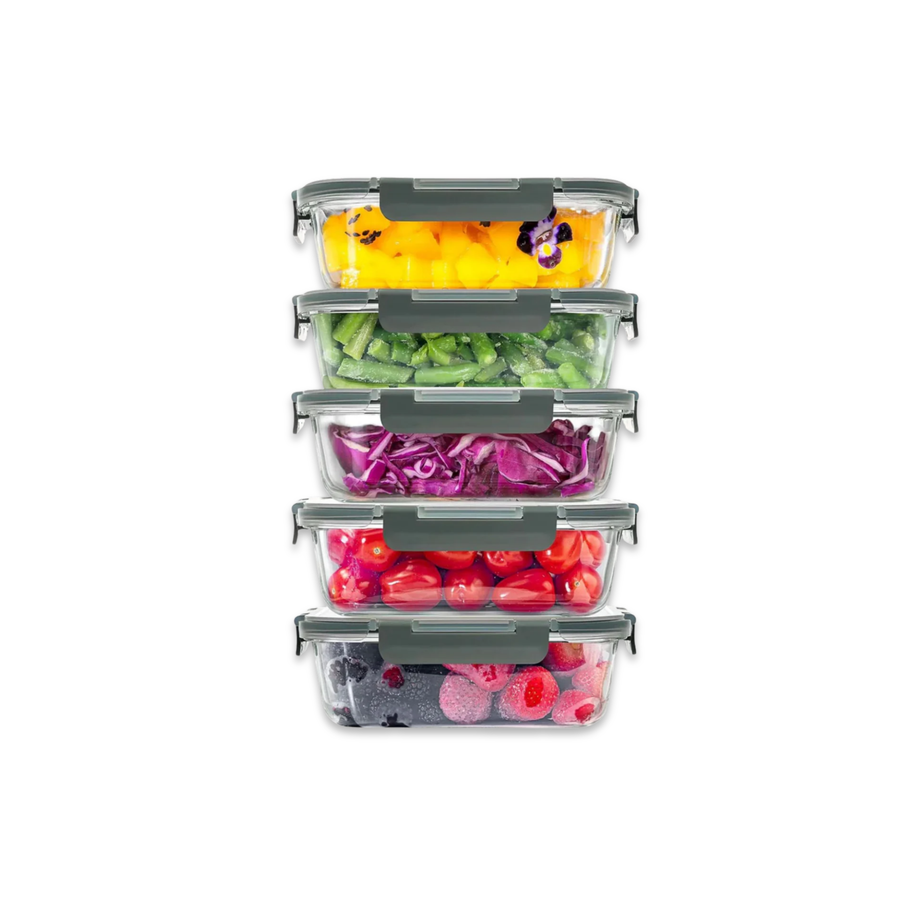 Snap Lock Glass Food Containers by Zulay Kitchen