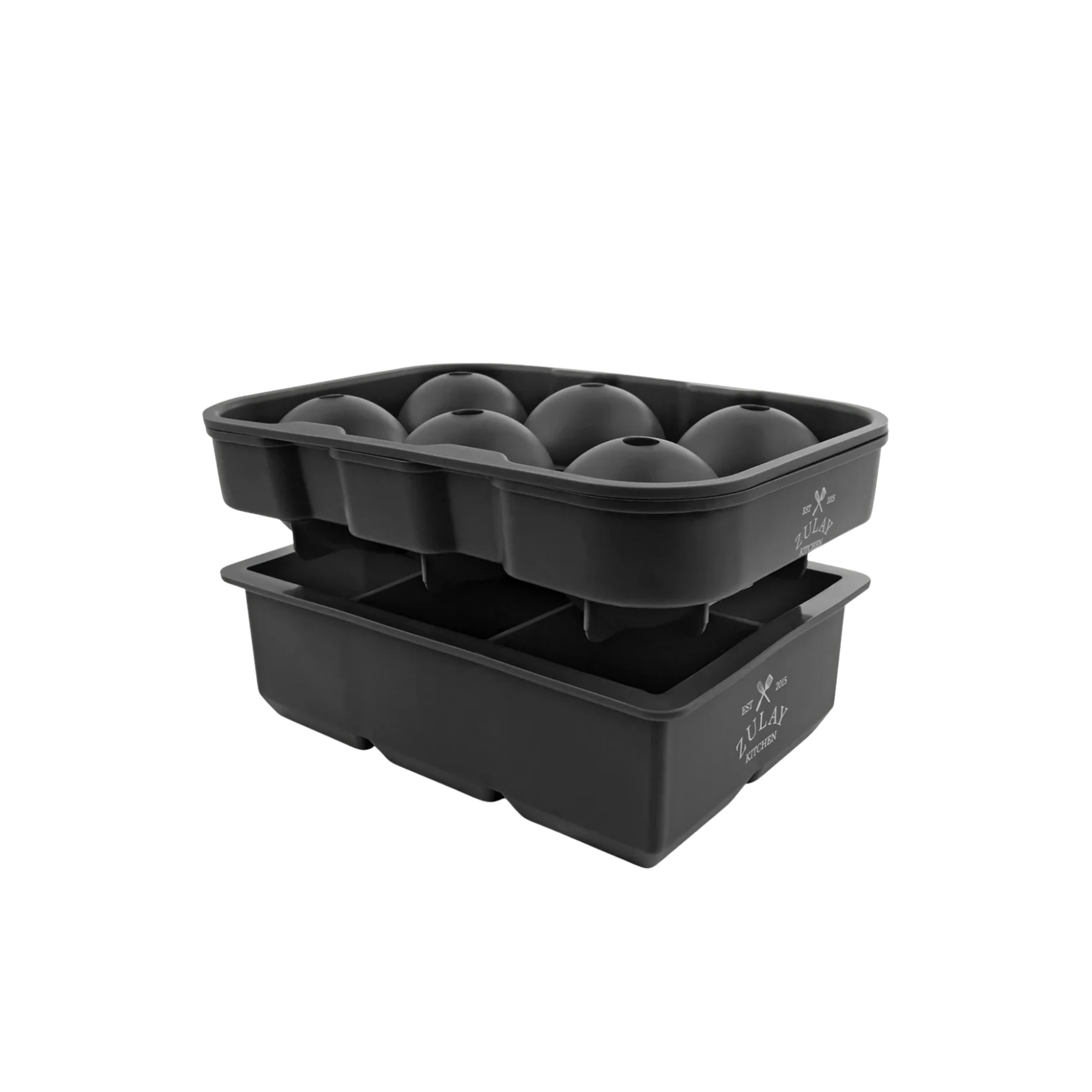 Silicone Square Ice Cube Mold and Ice Ball Mold (Set of 2)- Black by Zulay Kitchen