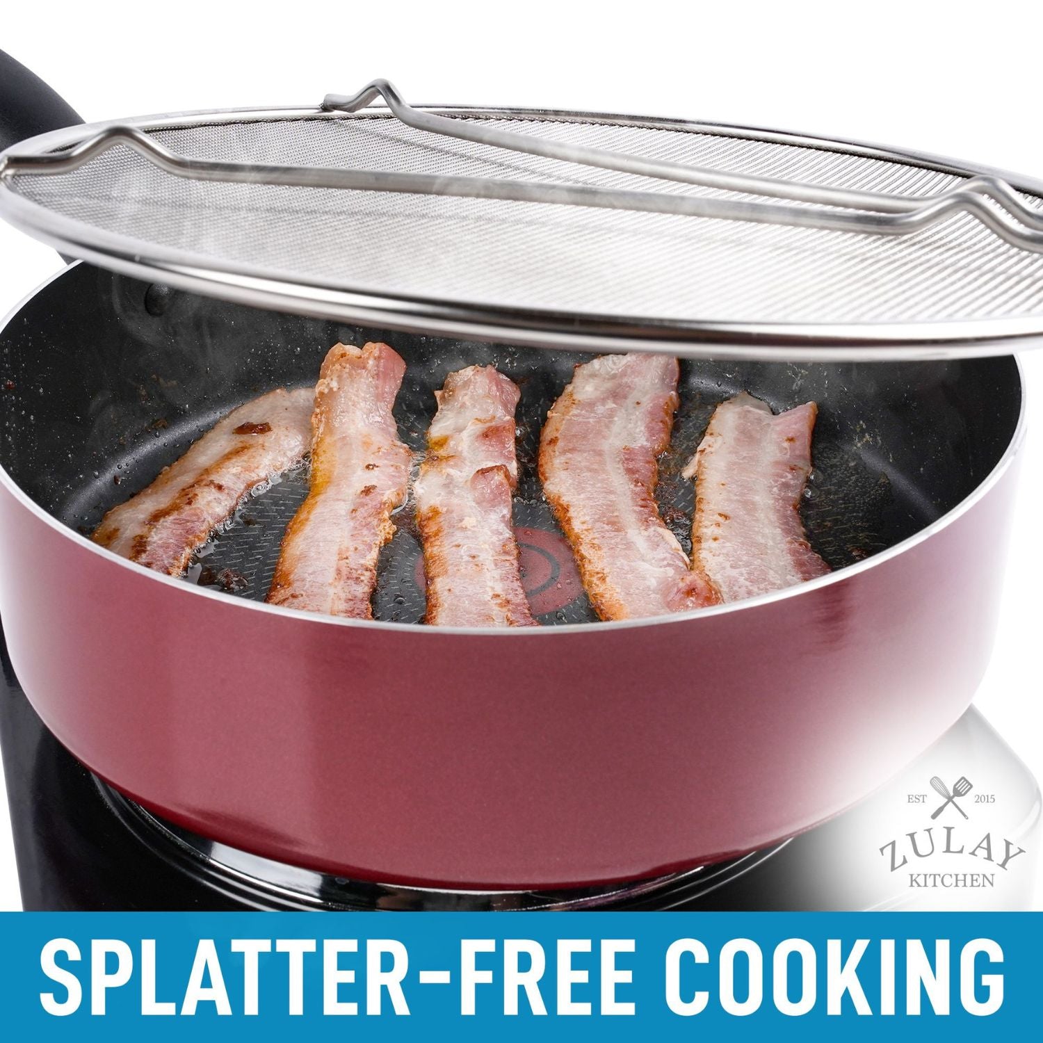 Premium Splatter Screen for Frying Pan by Zulay Kitchen