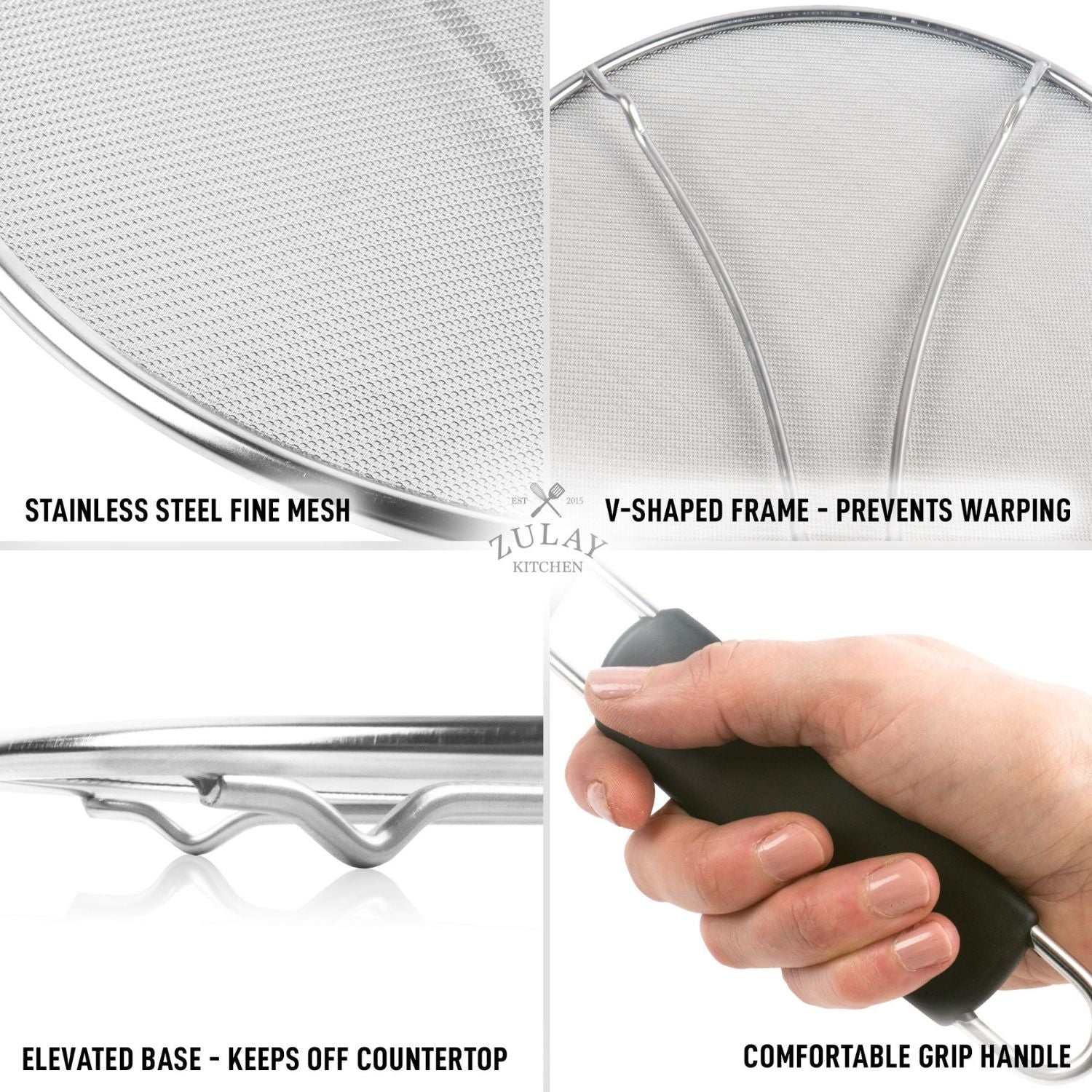 Ergonomic Design Splatter Screen by Zulay Kitchen