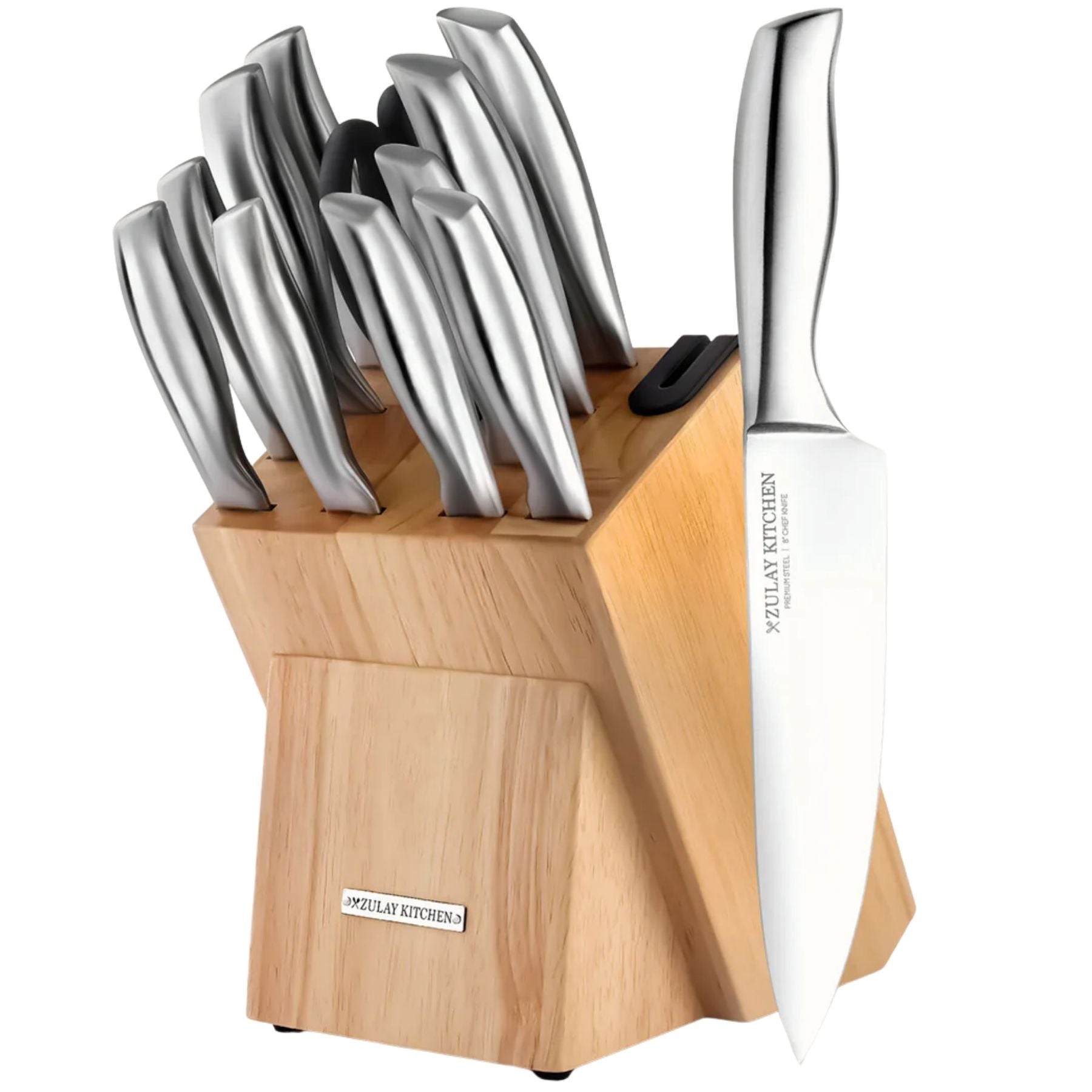 Stainless Steel Kitchen Knife Set 12pc Light Brown by Zulay Kitchen