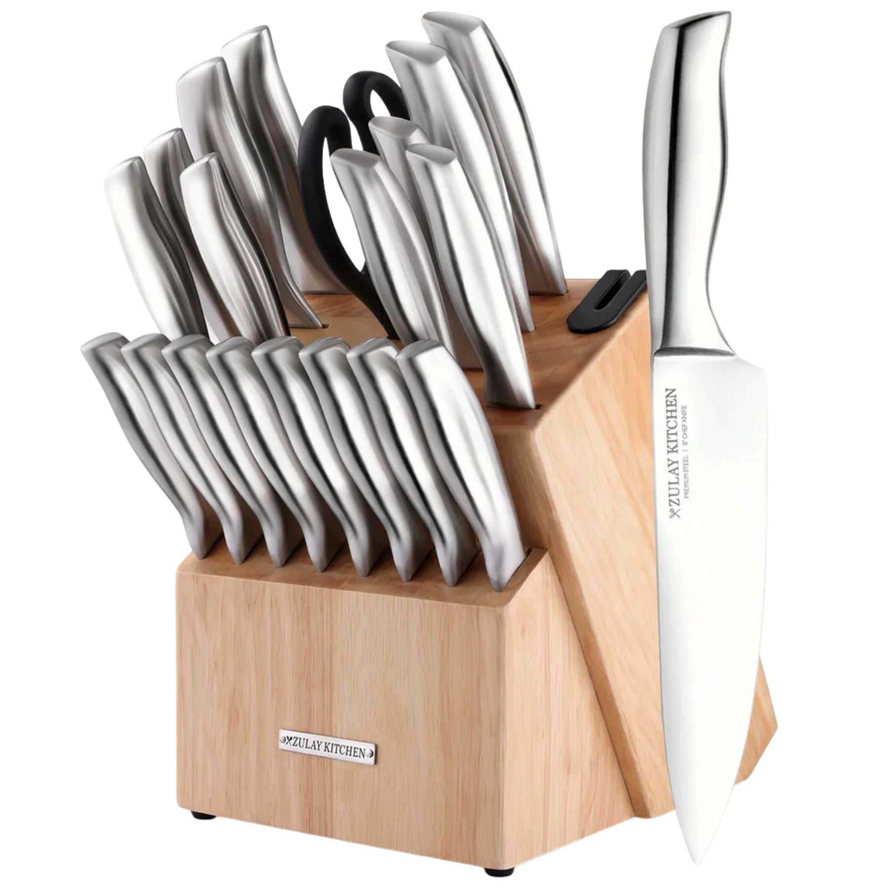 Stainless Steel Kitchen Knife Set 20pc Light Brown by Zulay Kitchen