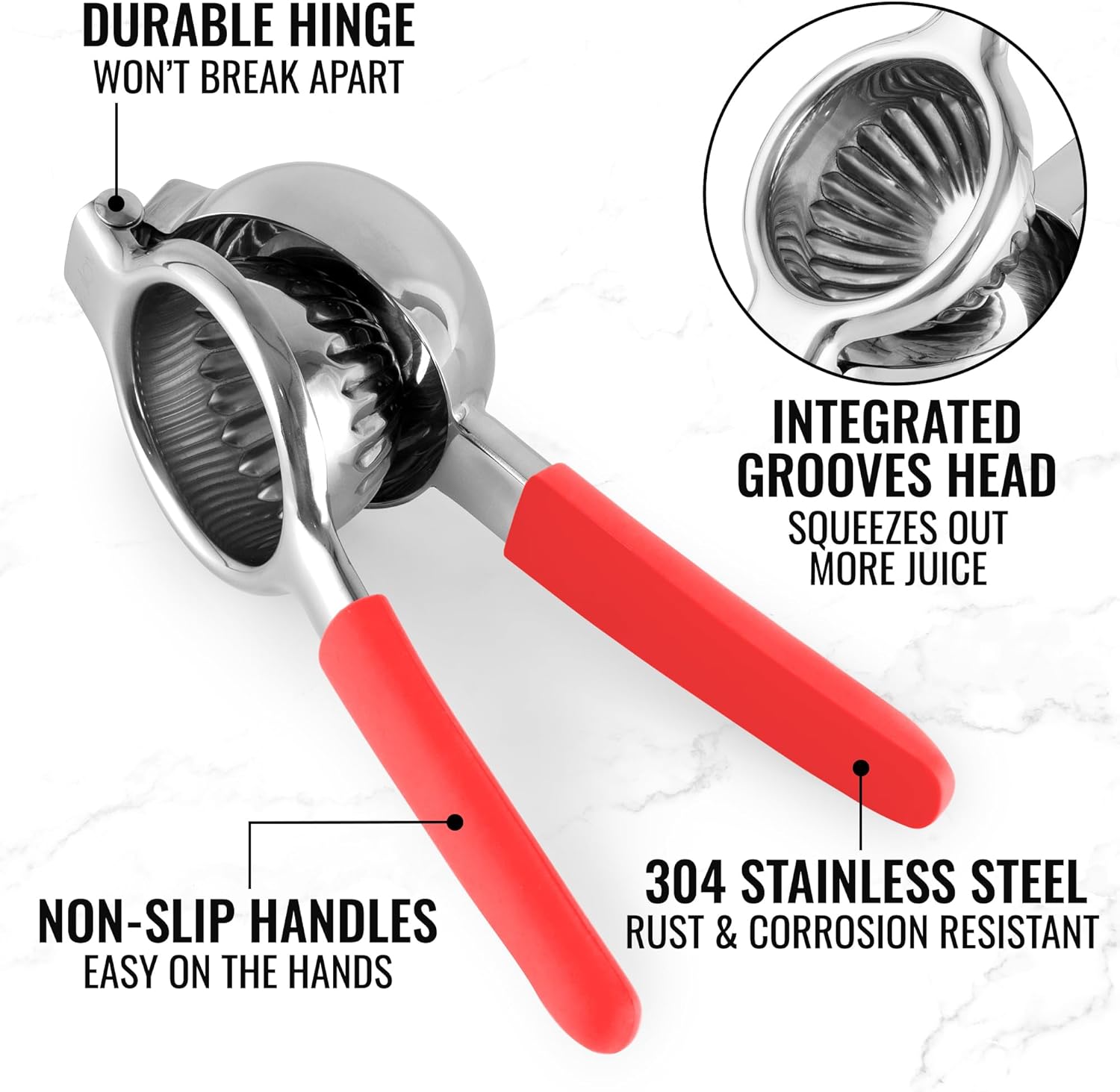 Made with Rust-Resistant 304 Stainless Steel Lemon Squeezer by Zulay Kitchen