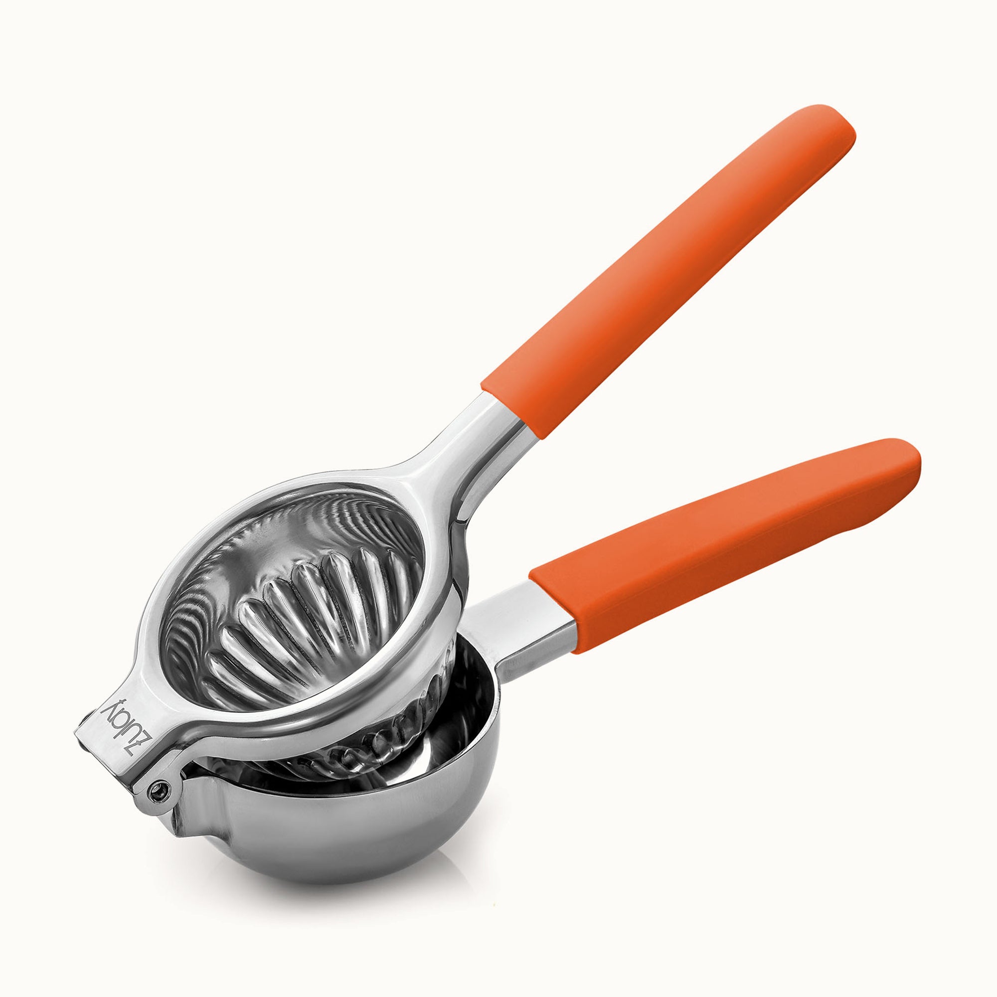 Stainless Steel Lemon Squeezer - Orange Handle by Zulay Kitchen