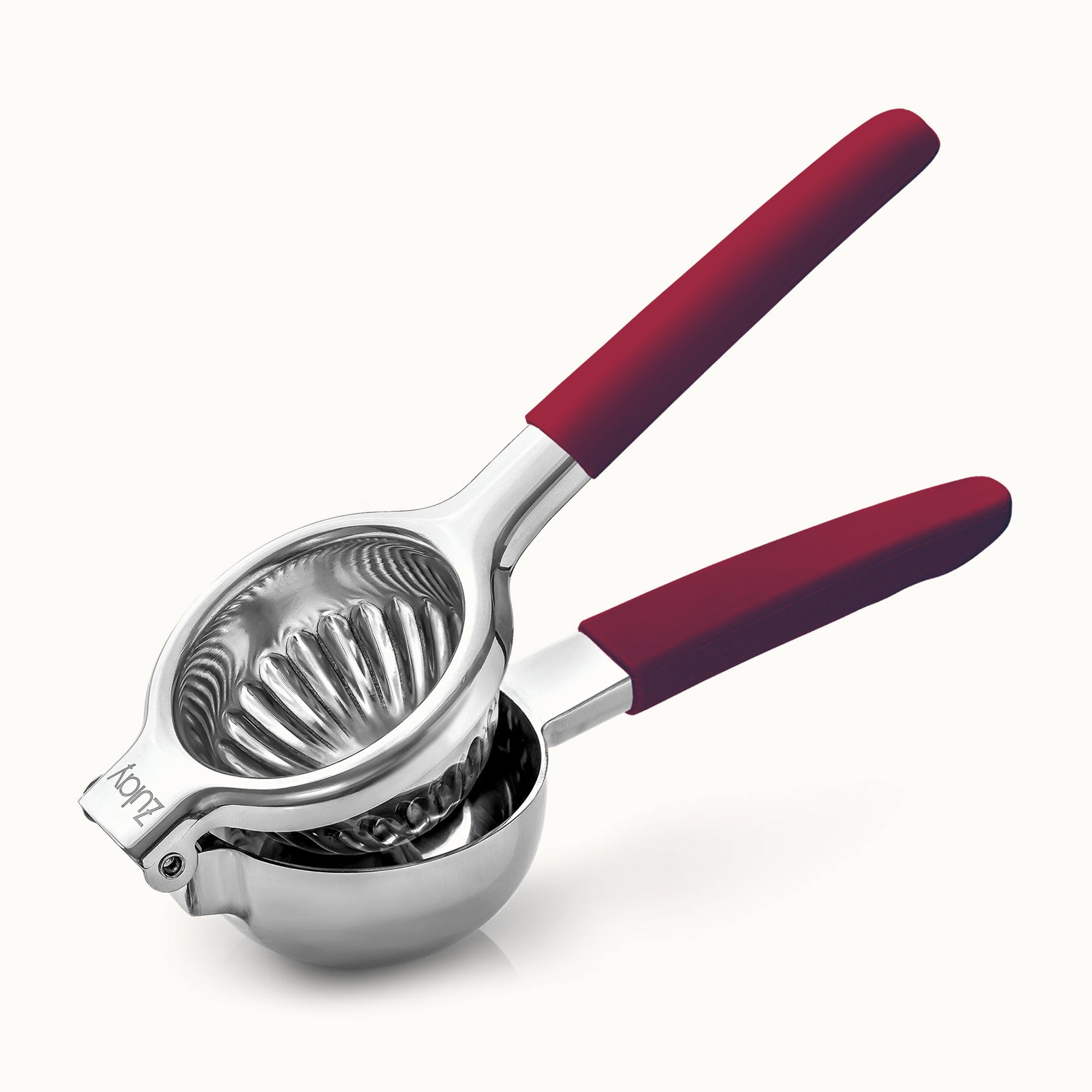 Stainless Steel Lemon Squeezer -Cranberry Handle by Zulay Kitchen