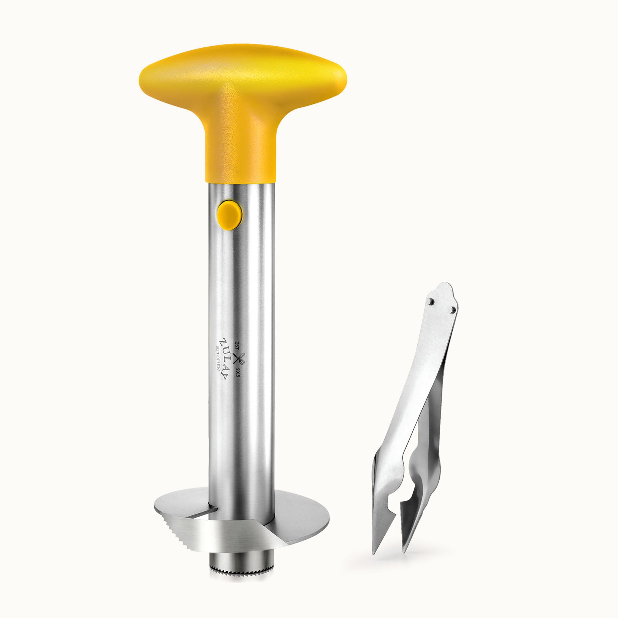Pineapple Corer Stainless Steel Yellow by Zulay Kitchen