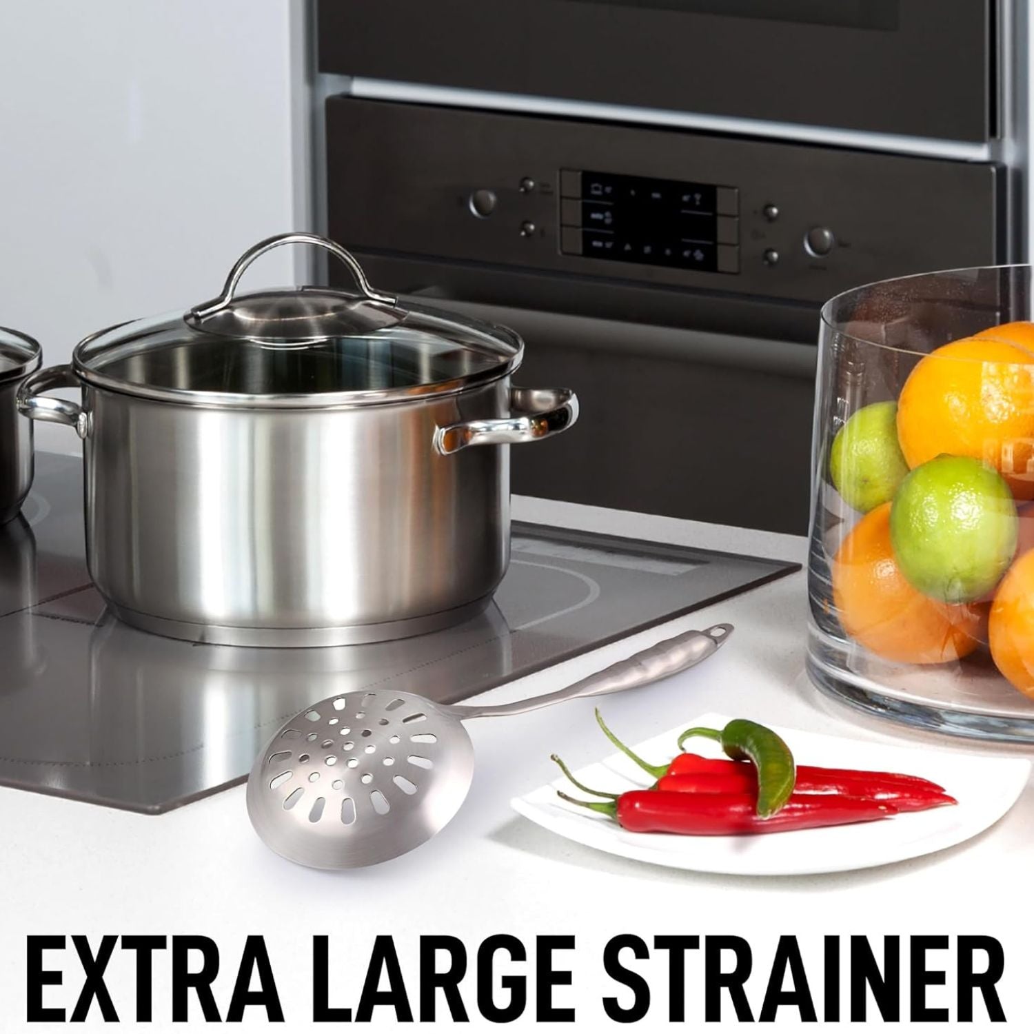 Extra Large Stainless Steel Skimmer Spoon by Zulay Kitchen