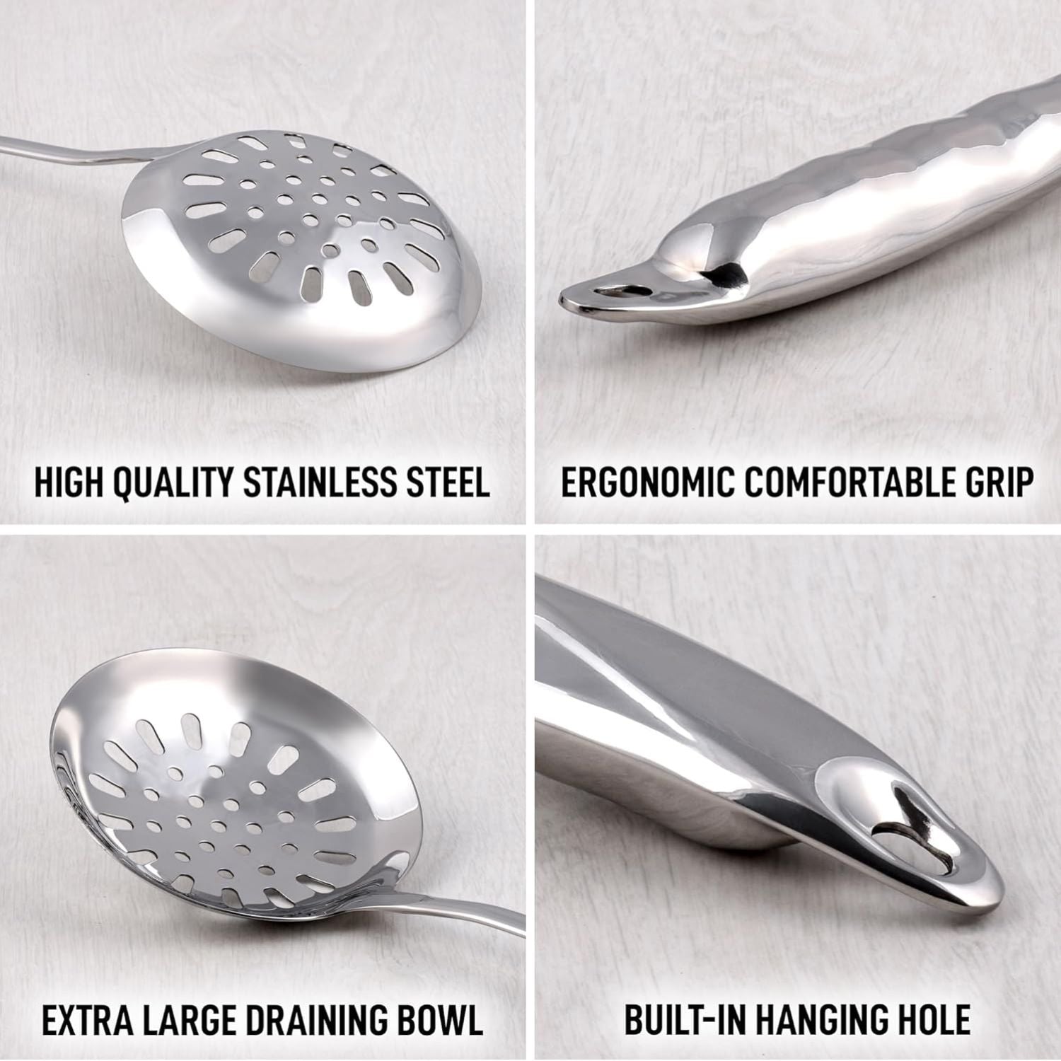 Lightweight Slotted Spoon with an Ergonomic Handle by Zulay Kitchen
