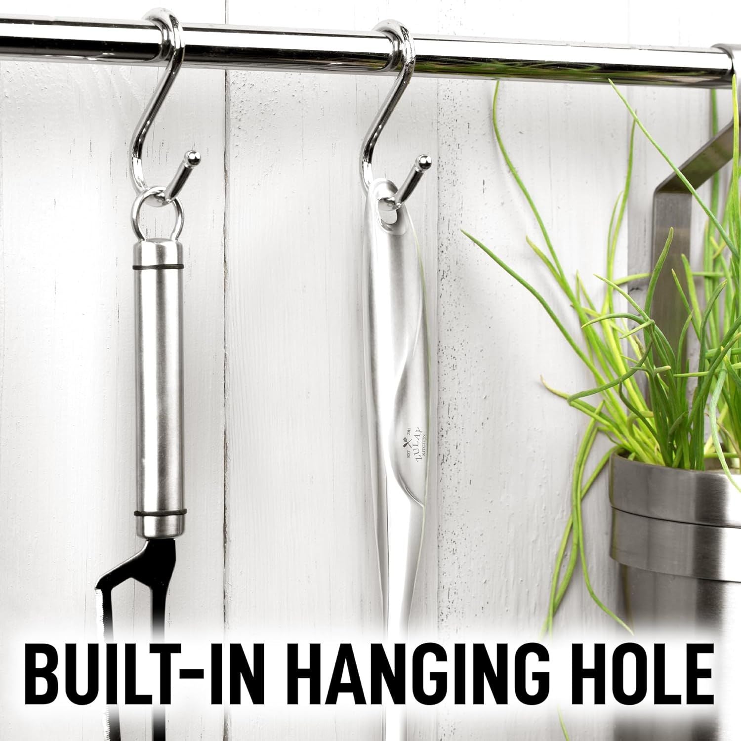 Built-in Hanging Hole Stainless Steel Skimmer Spoon by Zulay Kitchen