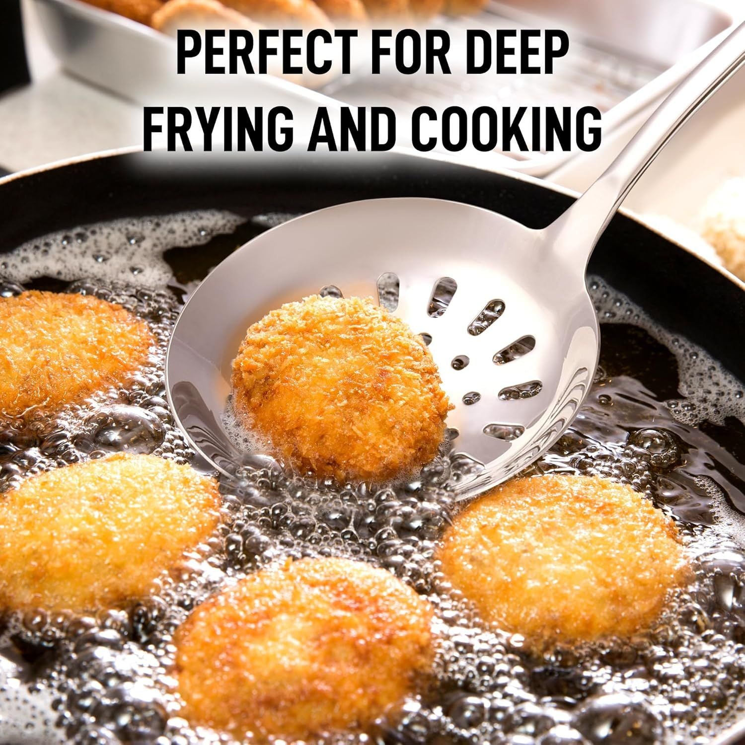 Perfect for Deep Frying and Cooking Stainless Steel Skimmer Spoon by Zulay Kitchen