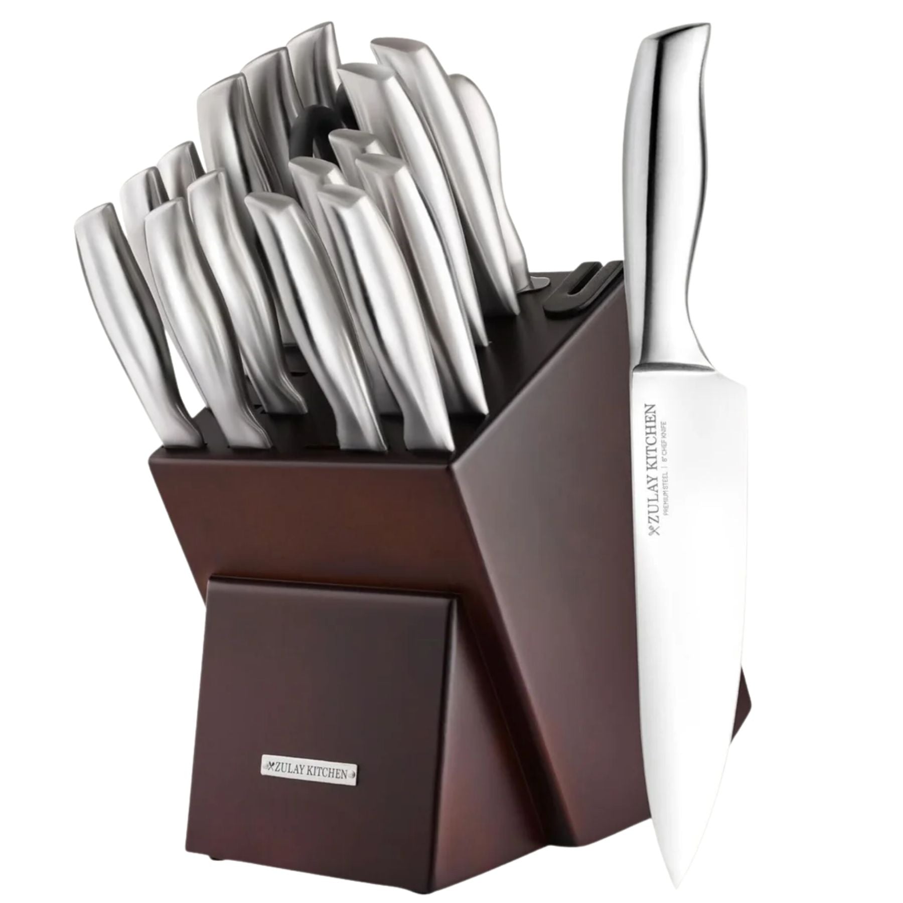 Stainless Steel Kitchen Knife Set 18pc Dark Brown by Zulay Kitchen