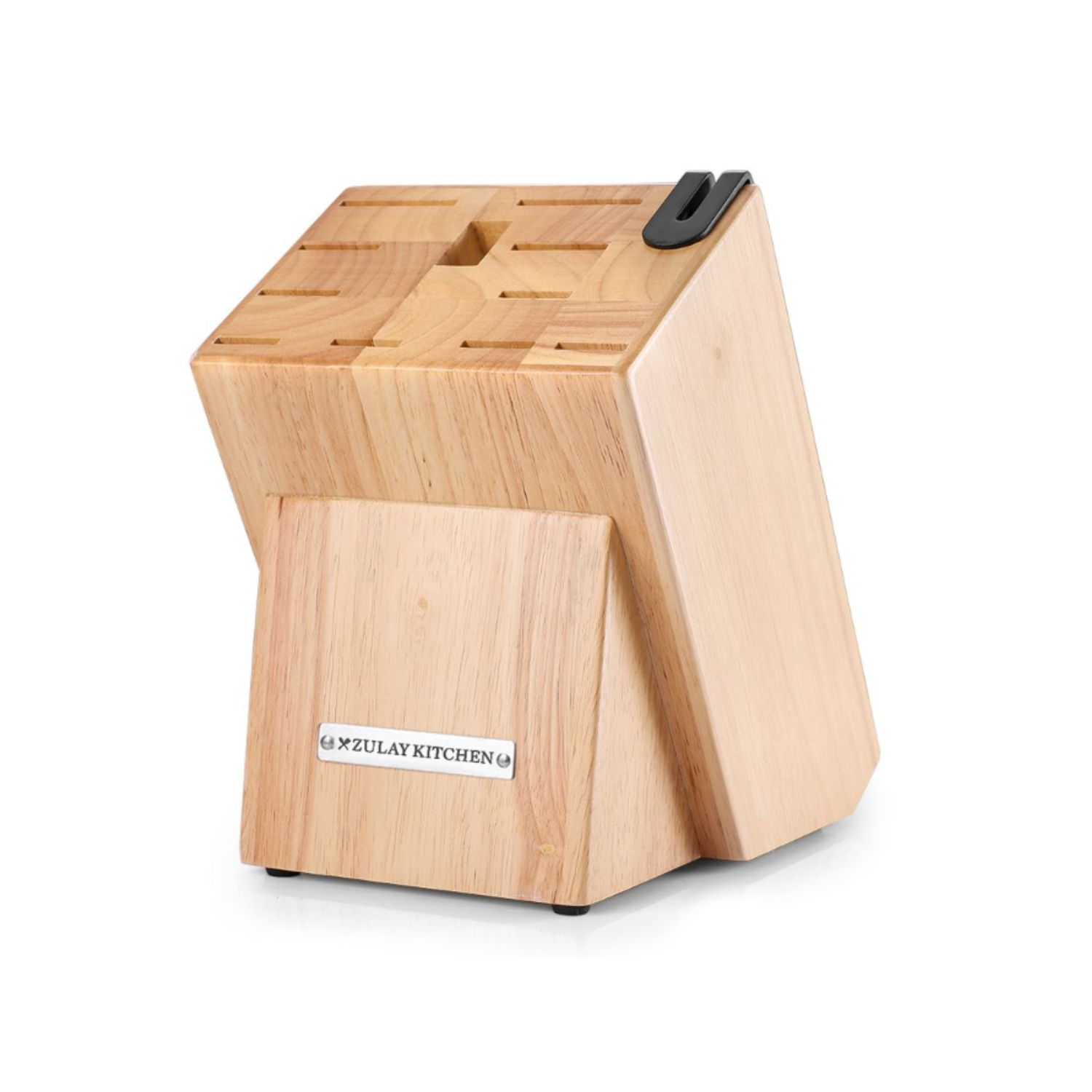 Stainless Steel Kitchen Knife Set With Block and Sharpener 12pc - Wood Block (Light Walnut) - Replacement Part