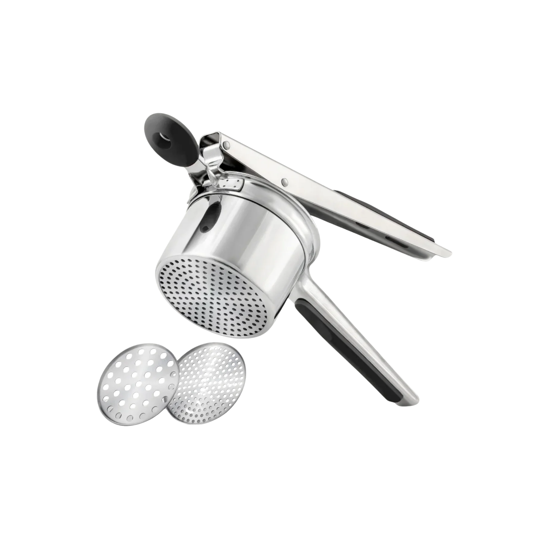 Stainless Steel Potato Ricer - 2 Disc Silver/Black by Zulay Kitchen