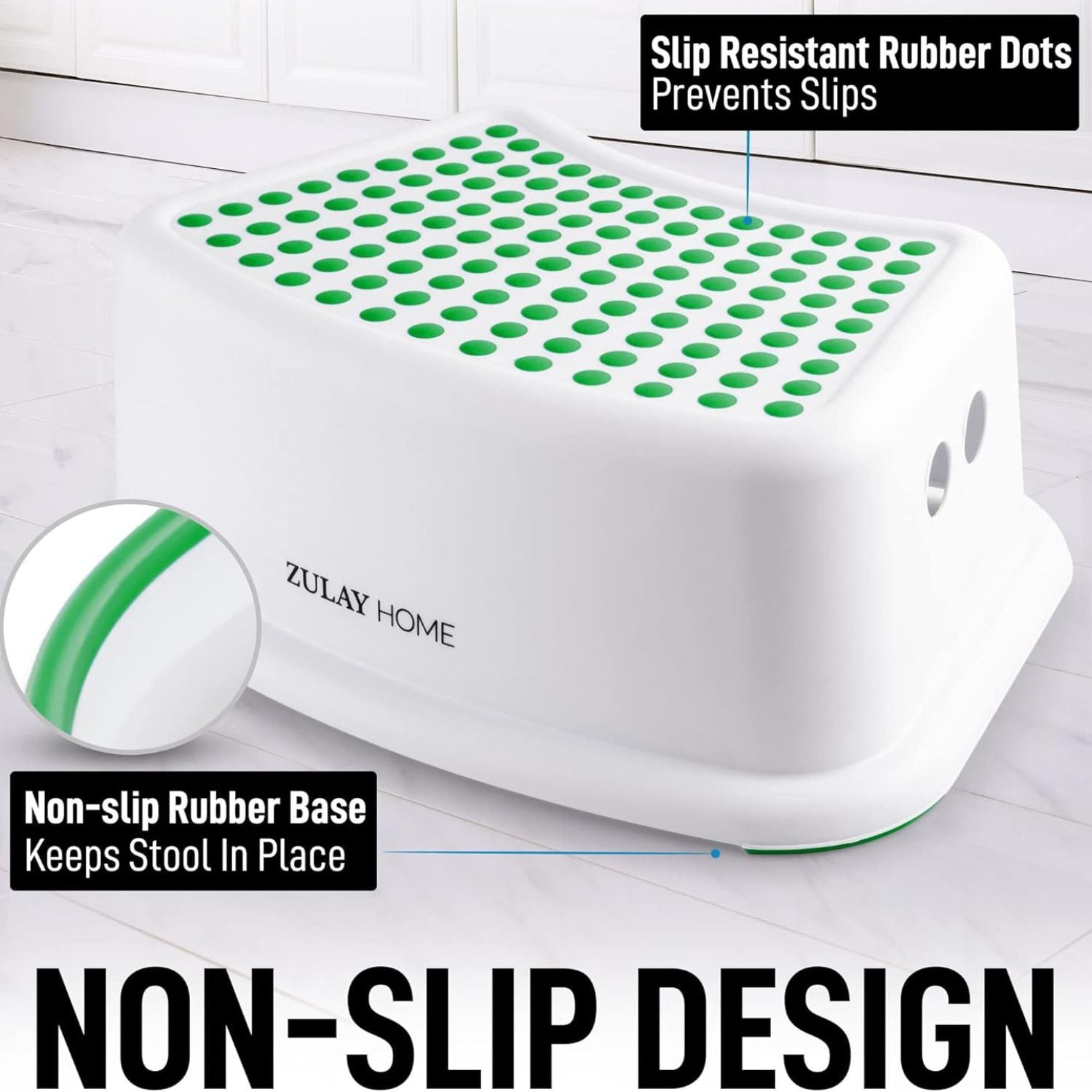 Non-Slip Rubber Base Stool by Zulay Home