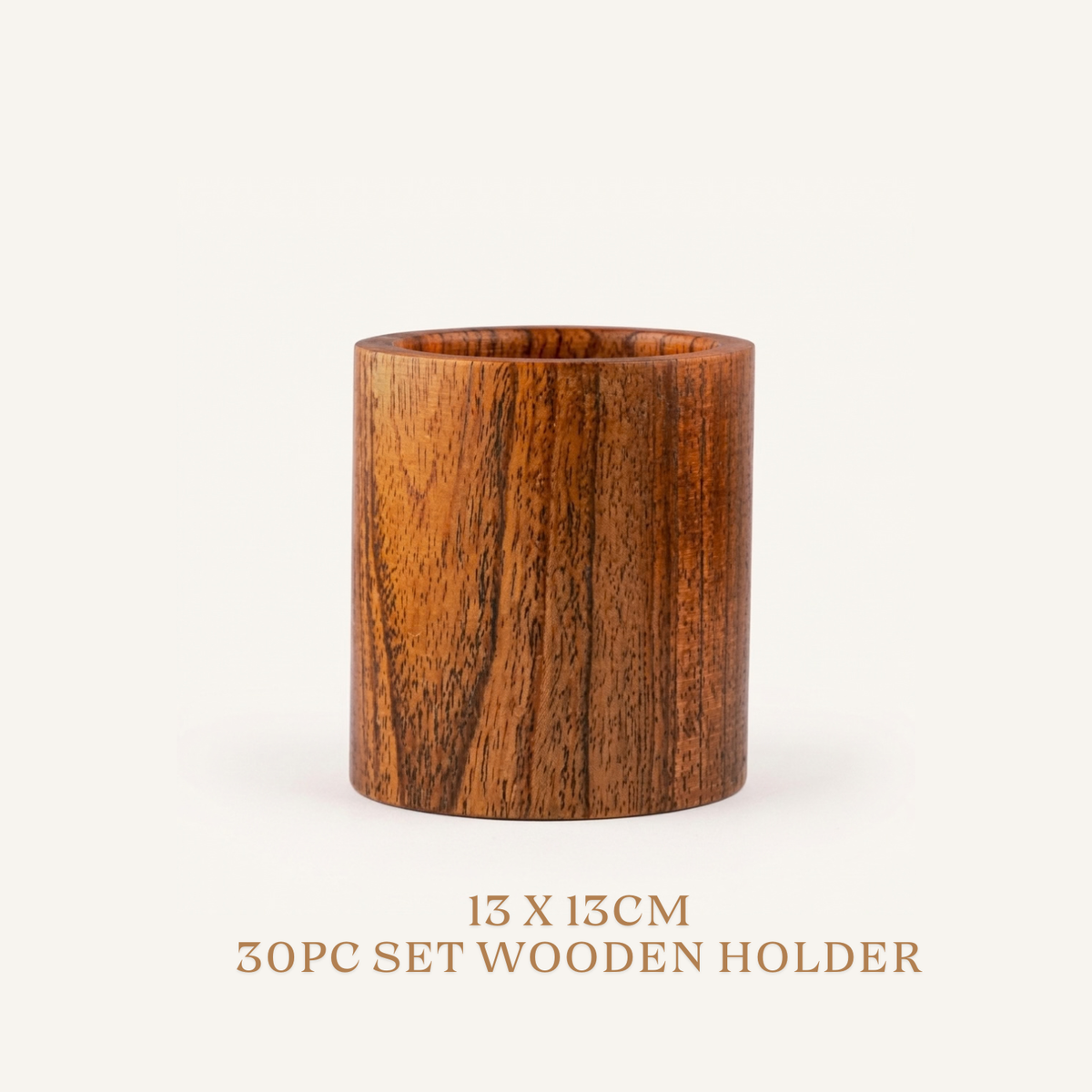 Teak Wood Utensils Set - 30pc Set Wooden Holder - Replacement Part