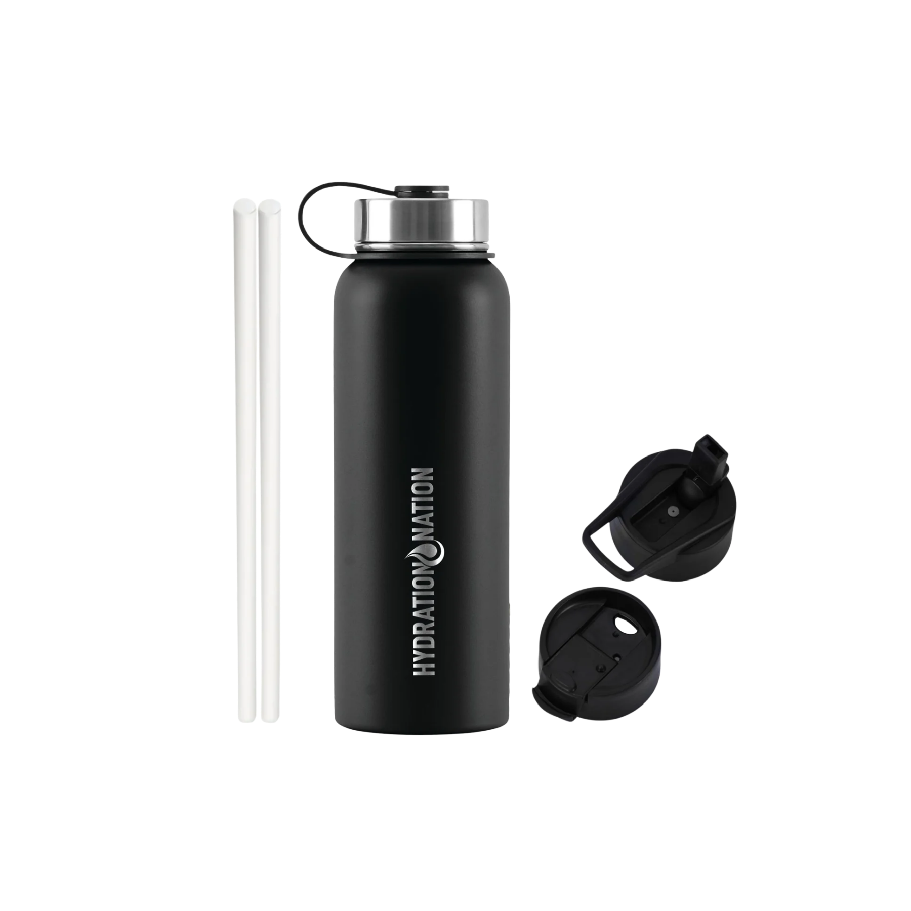 Hydration Nation Thermo Insulated Water Bottle- Midnight Black by Zulay Kitchen