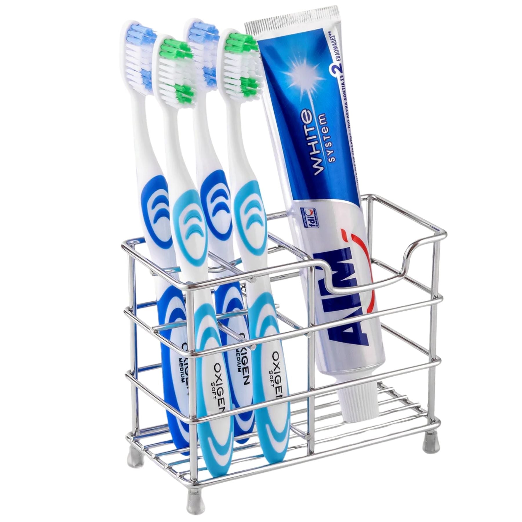 Toothpaste and Toothbrush Holder - Stainless Steel by Zulay Kitchen