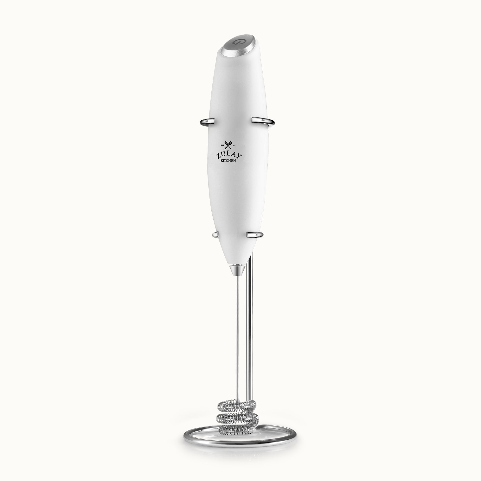 Zulay Kitchen Tornado Triple Whisk Milk Frother White