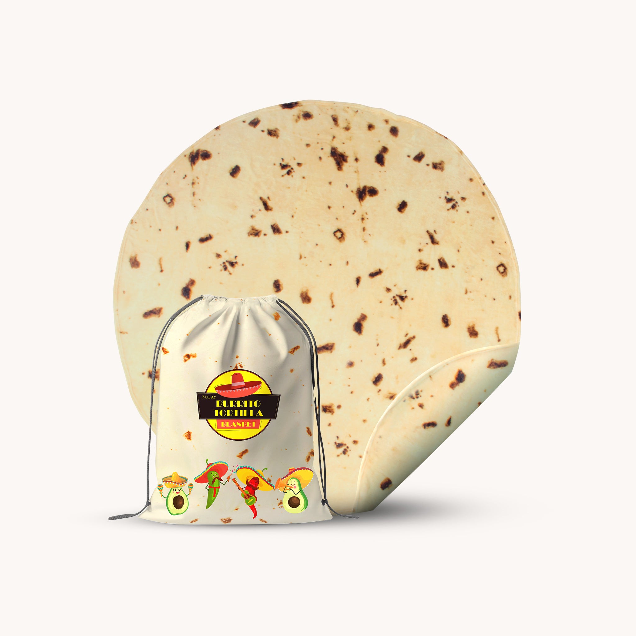 Tortilla Blanket - 60 inches Drawstring Bag Packaging by Zulay Kitchen