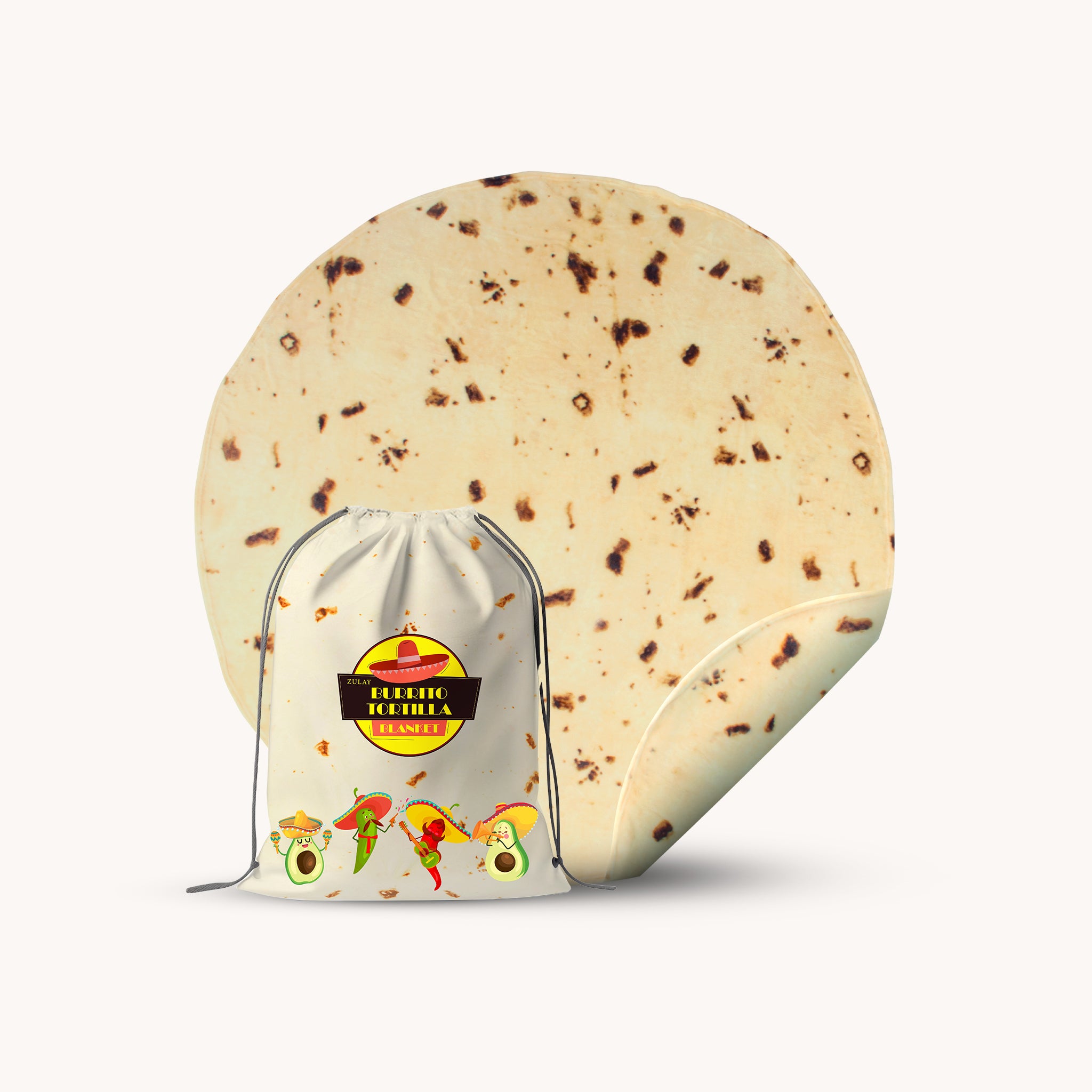 Tortilla Blanket - 71 inches Drawstring Bag Packaging by Zulay Kitchen