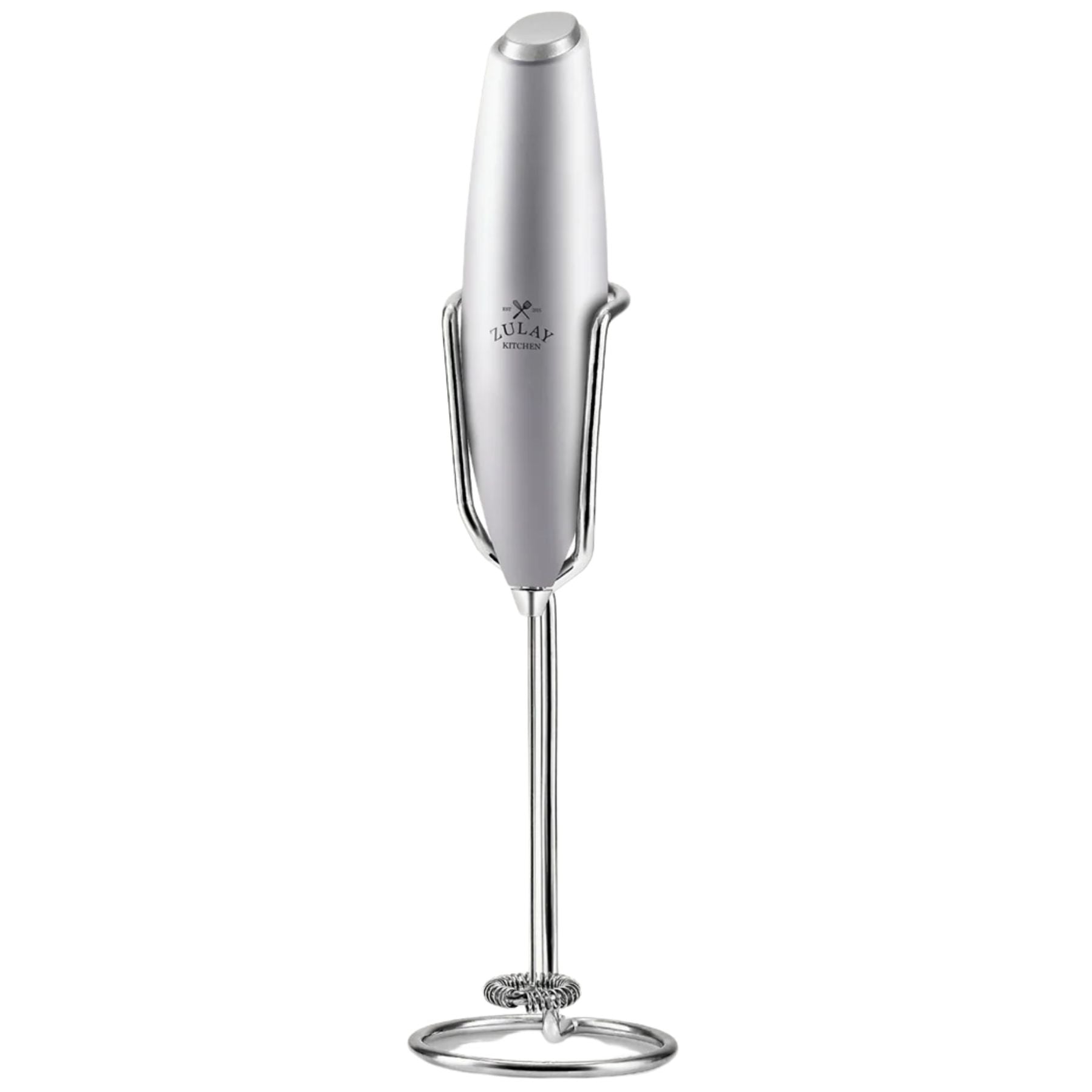 Ultra High Speed Milk Frother For Coffee With New Upgraded Stand-Titanium Silver by Zulay Kitchen