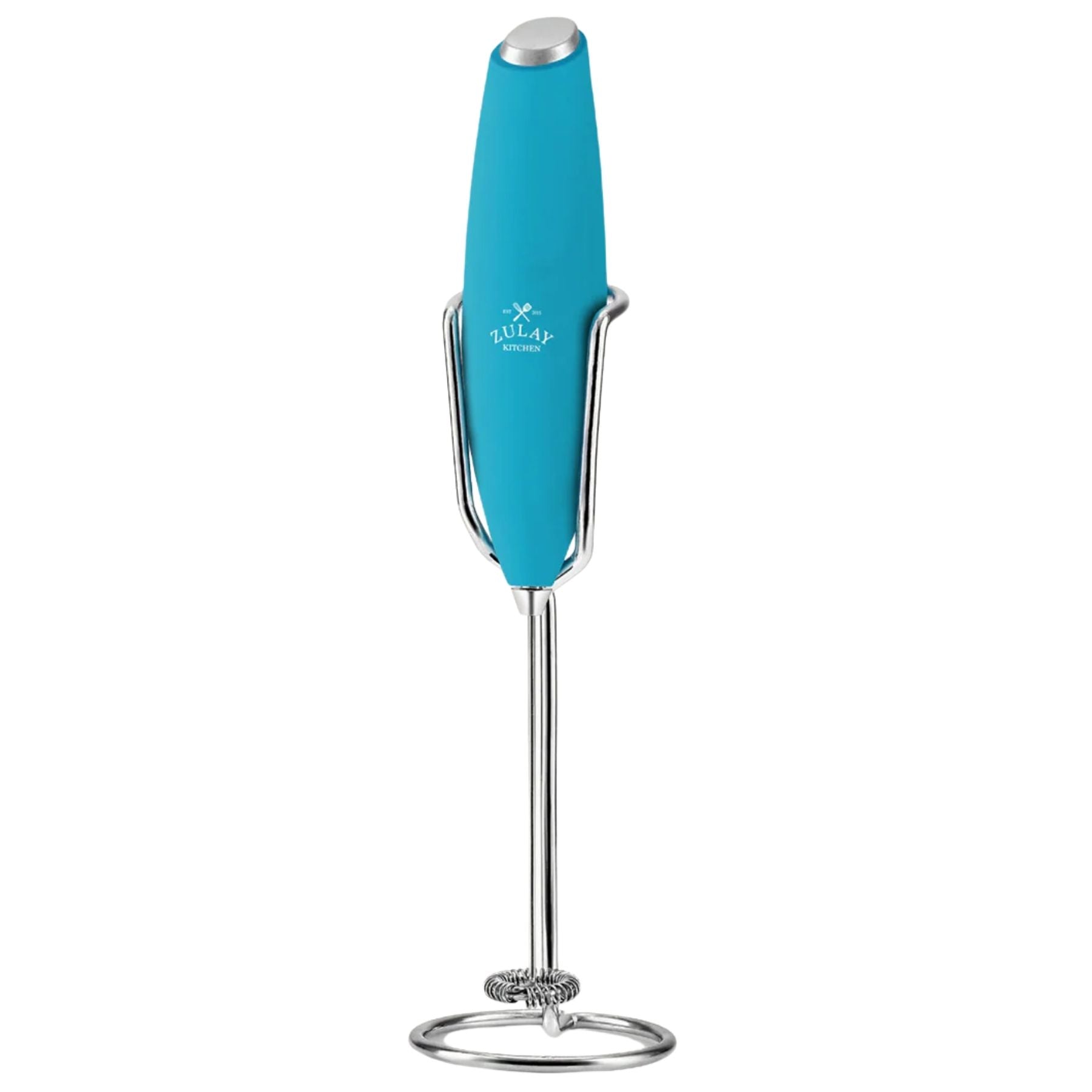 Ultra High Speed Milk Frother For Coffee With New Upgraded Stand-Teal by Zulay Kitchen