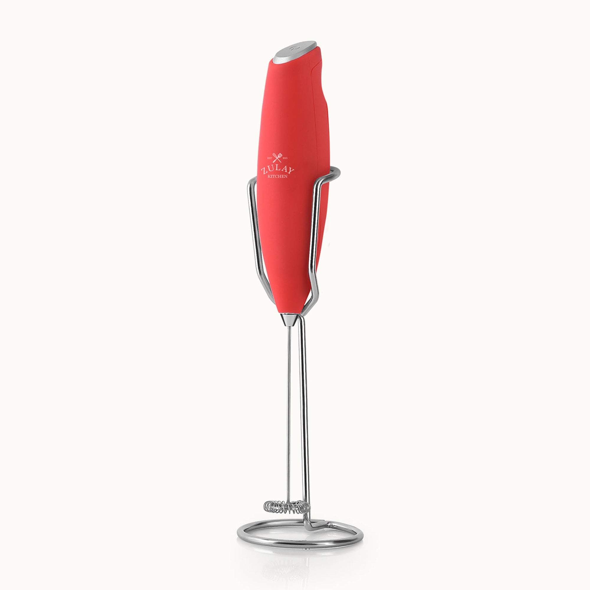 Ultra High Speed Milk Frother For Coffee With New Upgraded Stand-Cardinal Red by Zulay Kitchen