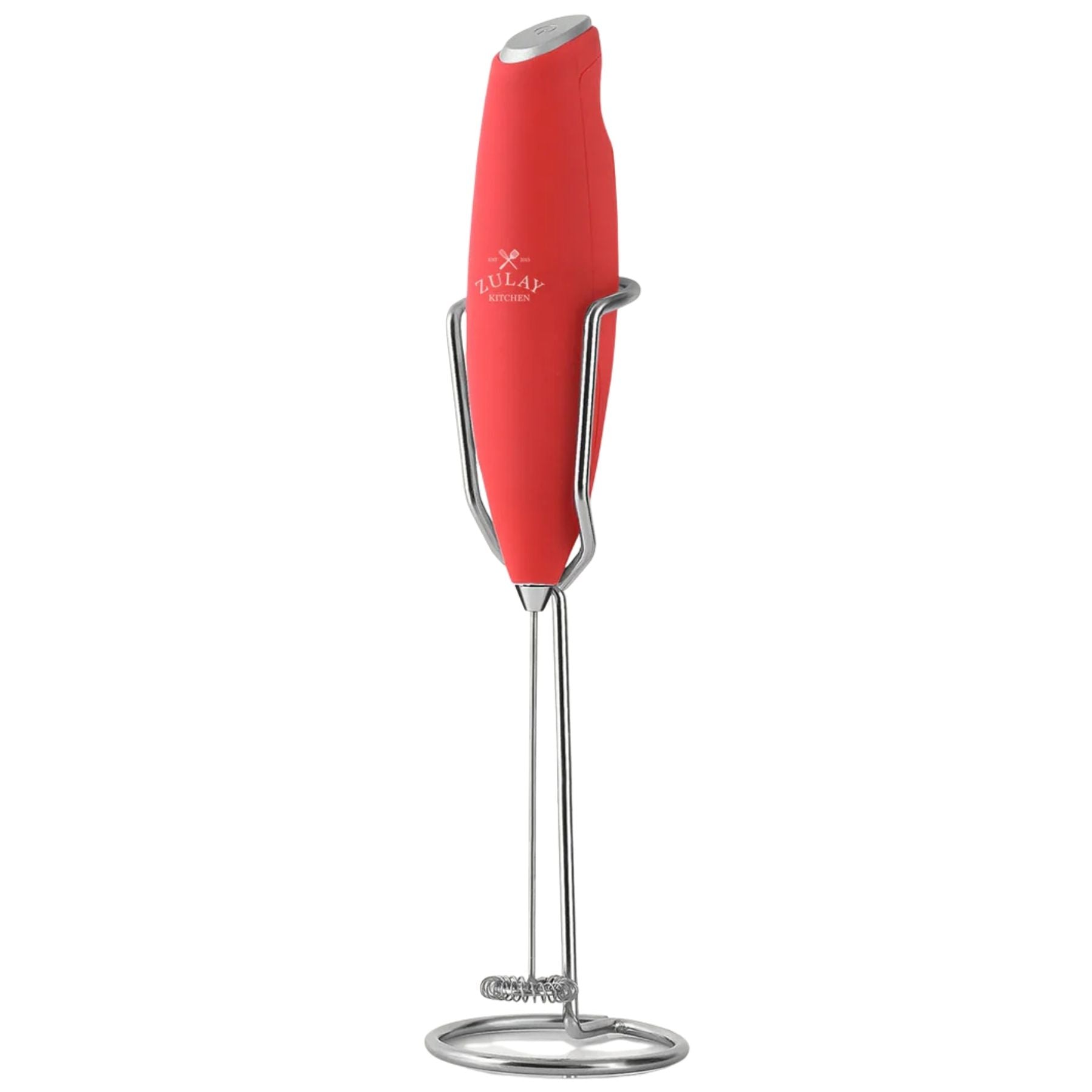 Ultra High Speed Milk Frother For Coffee With New Upgraded Stand-Cardinal Red by Zulay Kitchen