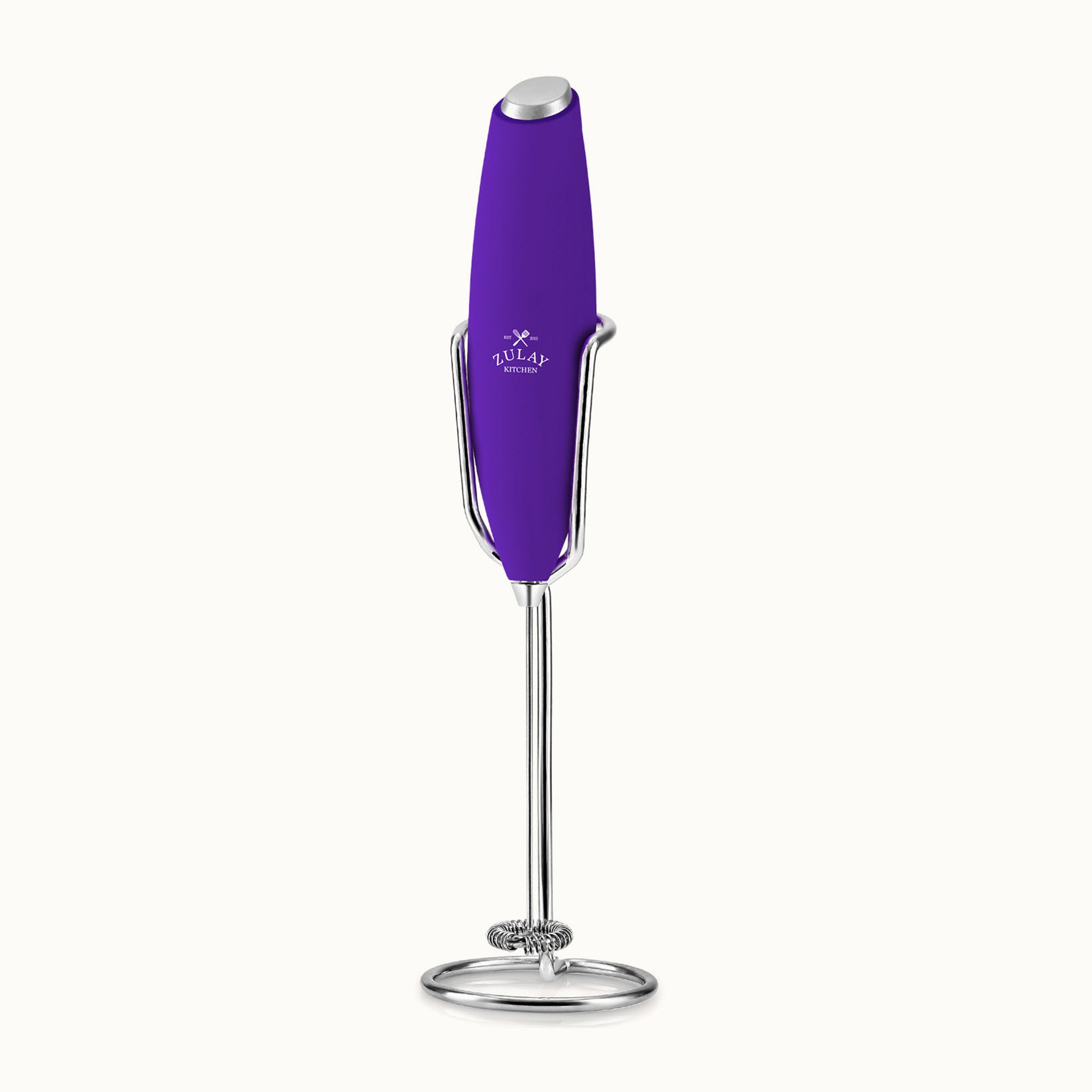 Ultra High Speed Milk Frother For Coffee With New Upgraded Stand-Deep Purple by Zulay Kitchen
