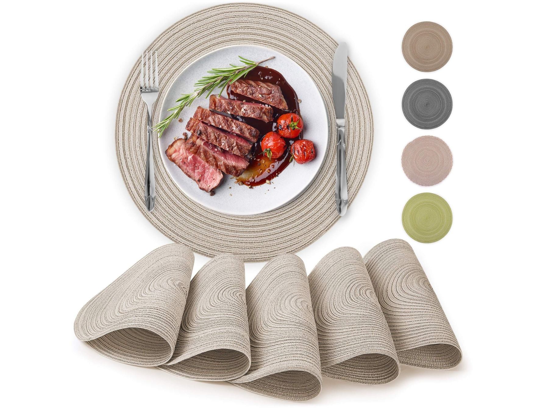 round placemats set of 6 by Zulay Kitchen