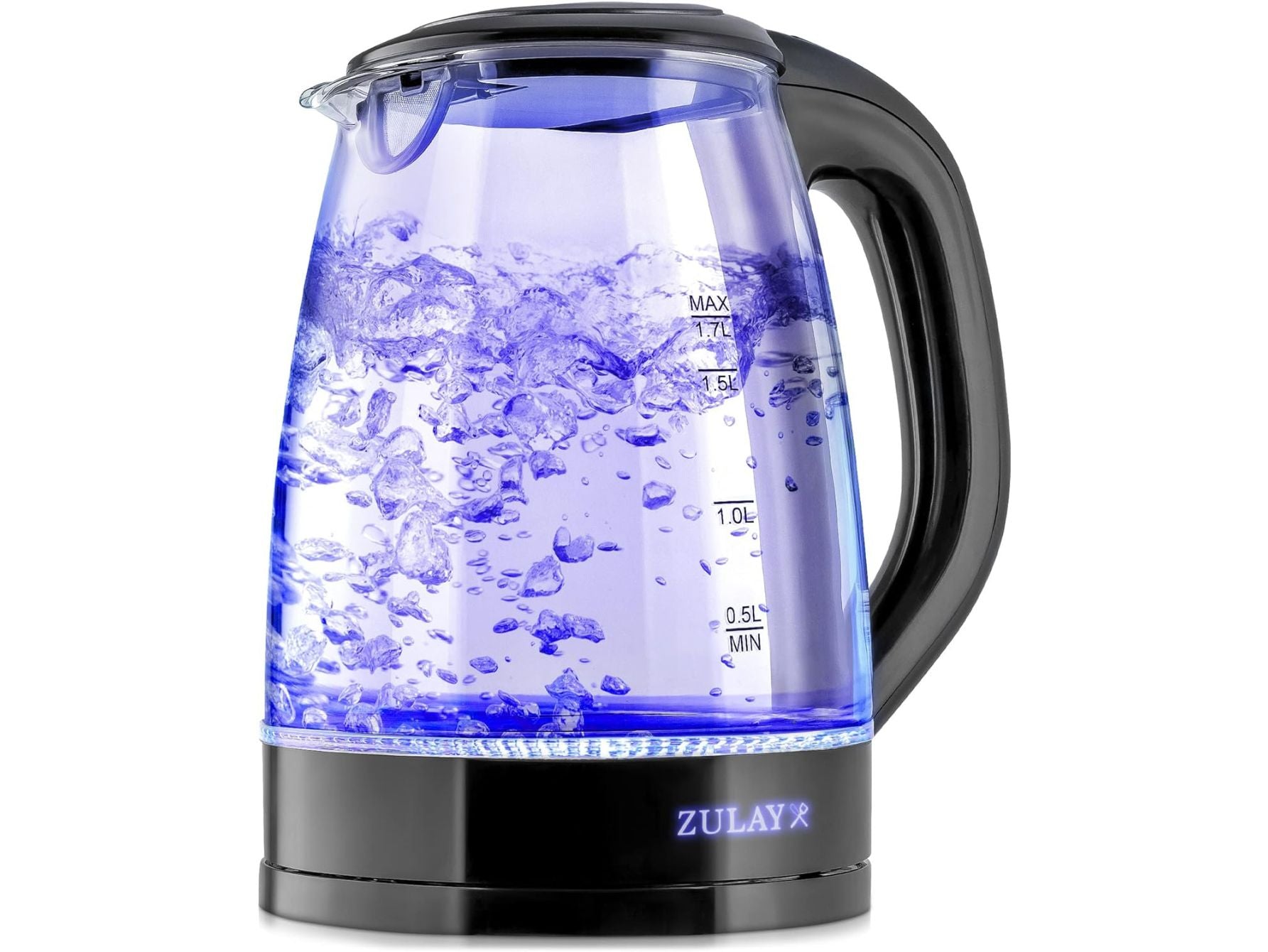 Zulay 1.7L Glass Electric Kettle with 360° Swivel Base